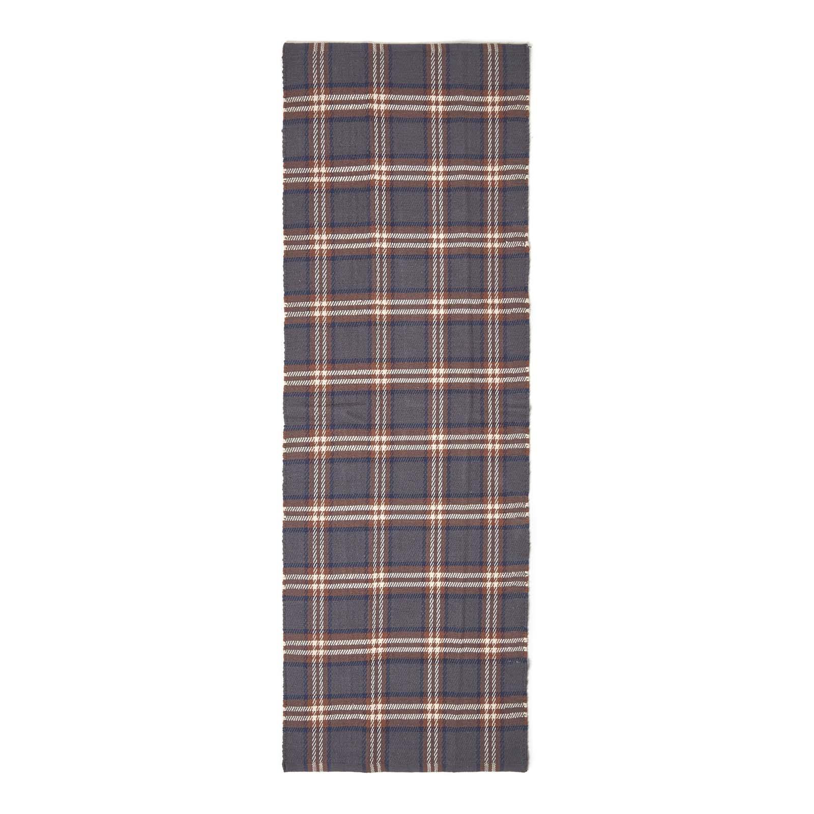 Handwoven Geometric & Checked Pattern Contemorary Style Cotton Hallway Runner - Picture 3 of 36