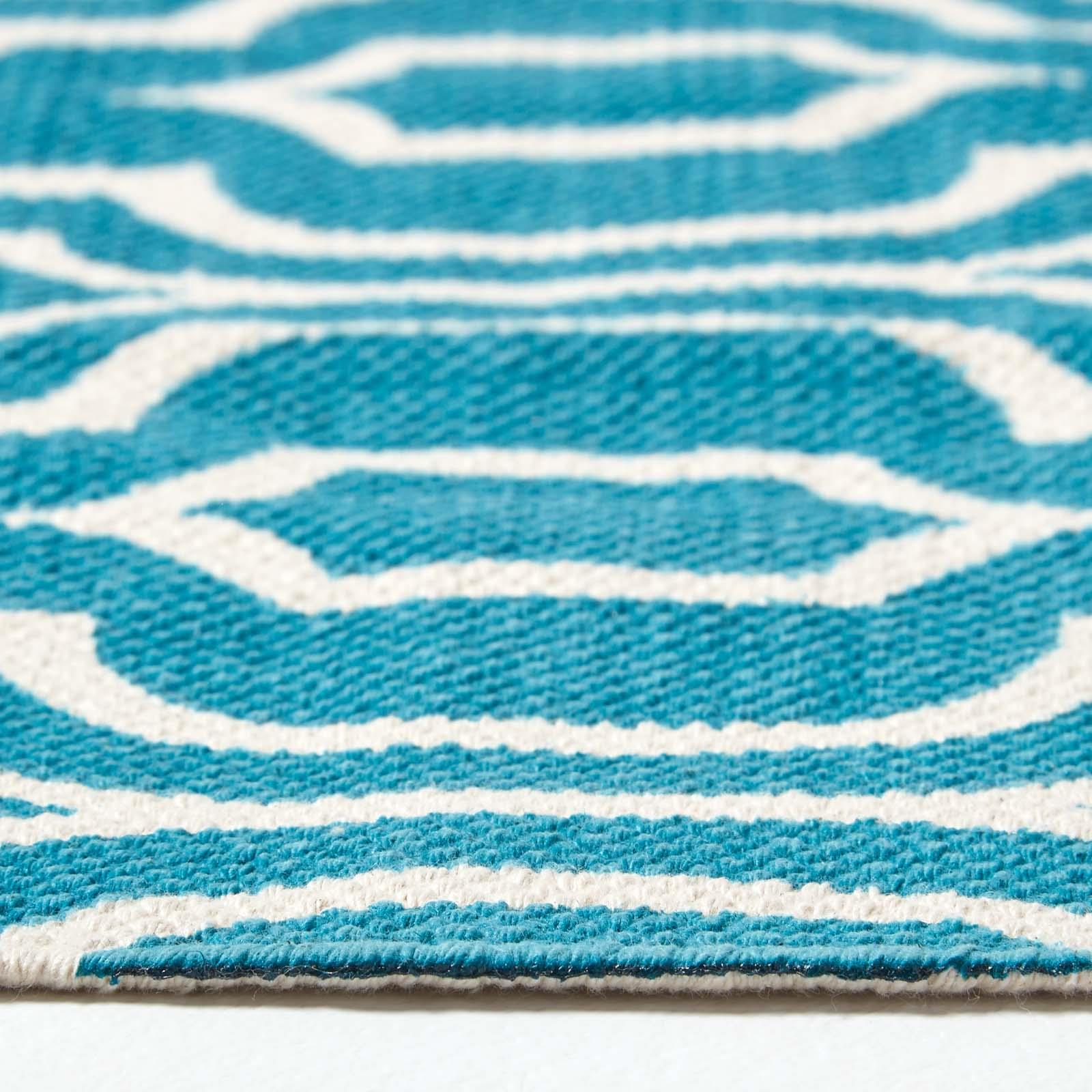 Handwoven Hallway Runner 100% Cotton Hall Rug Multicolour Geometric Printed - Picture 40 of 41