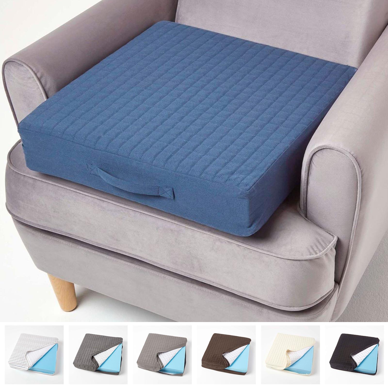 Armchair Booster Cushion Cover Soft Removable Quilted Cover with Zip eBay