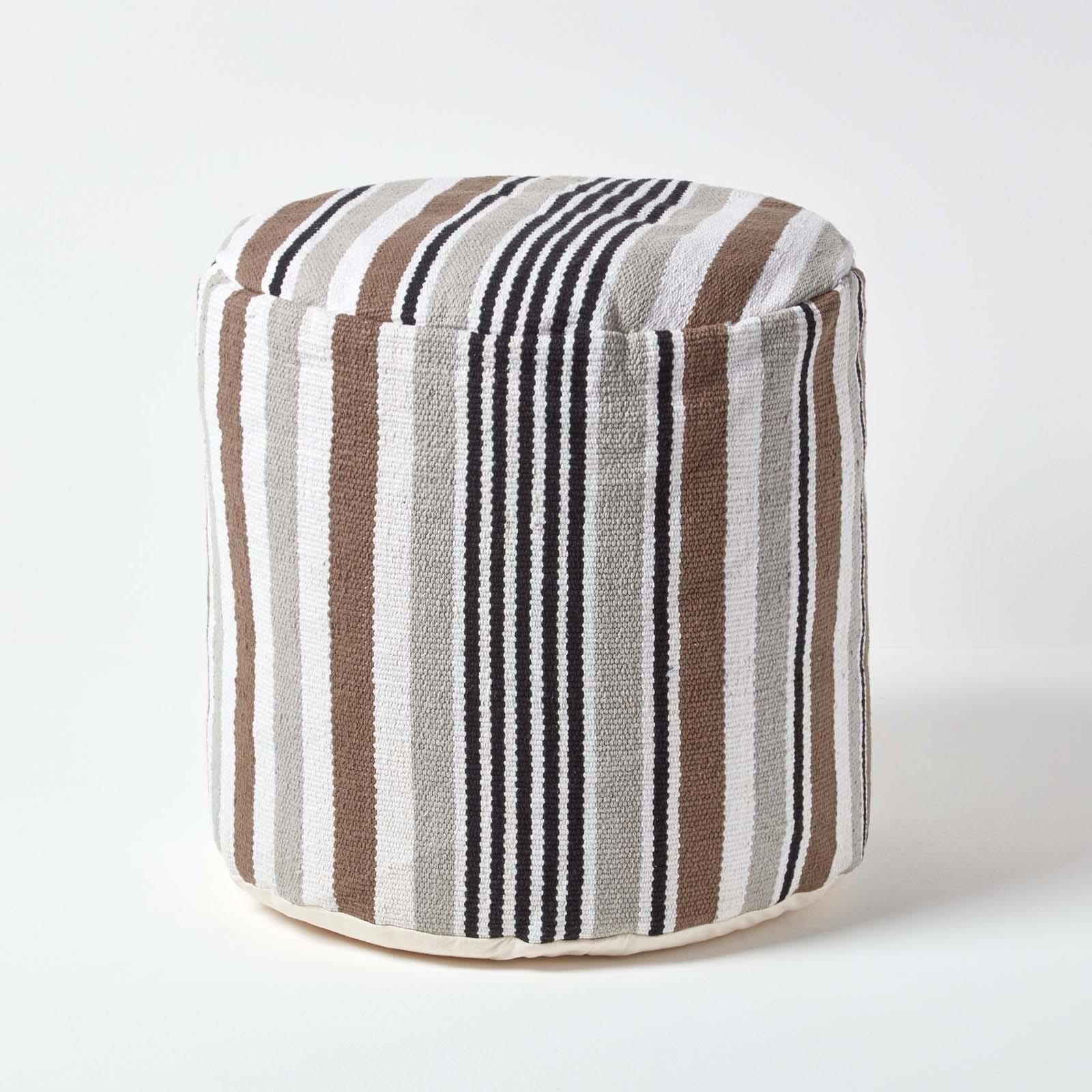 Striped Square Bean Bag Footstools Foot Rest Stool Pouffe Ottoman - Picture 22 of 26