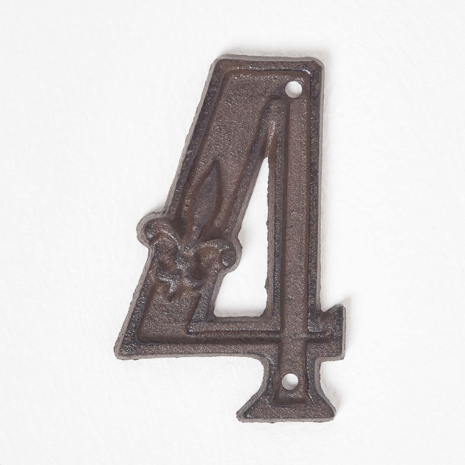 Brown Antique Cast Iron Door Number Sign Address 0-9 Traditional Design - Picture 18 of 41