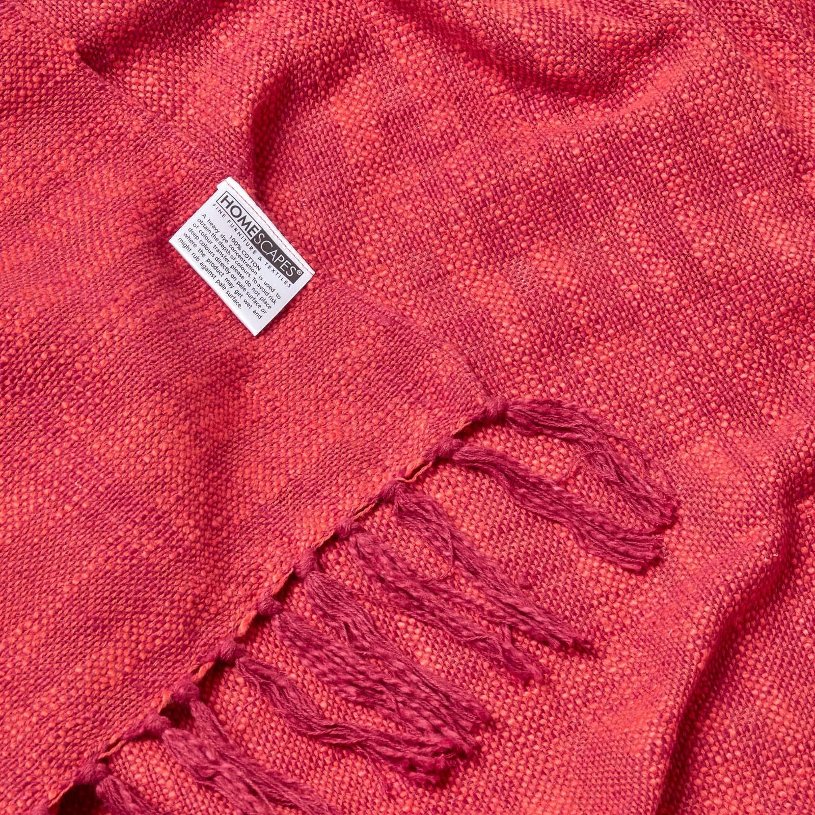 Homescapes Hand woven 100% Pure Cotton Throws for Bed or Sofa Yellow Grey Purple - Picture 30 of 54