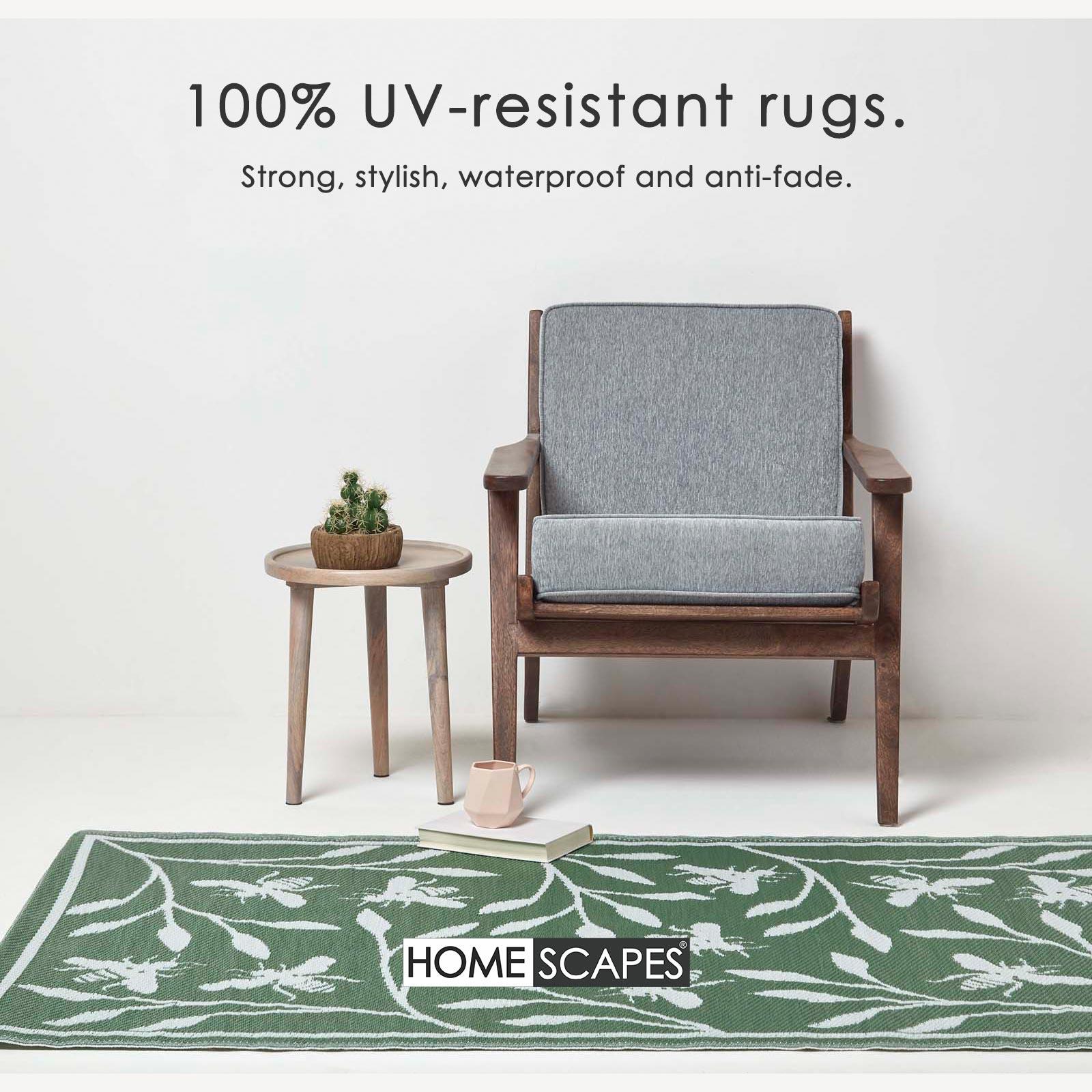 Reversible Indoor/Outdoor Garden Rugs in Motif Mosaic Leaf & Geometric Pattern - Picture 9 of 67