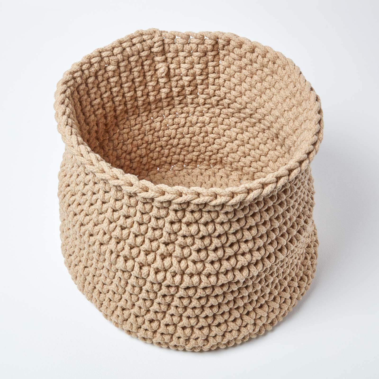 100% Cotton Round Knitted Storage Basket Books & Cloths Storage Handmade Basket - Picture 62 of 135