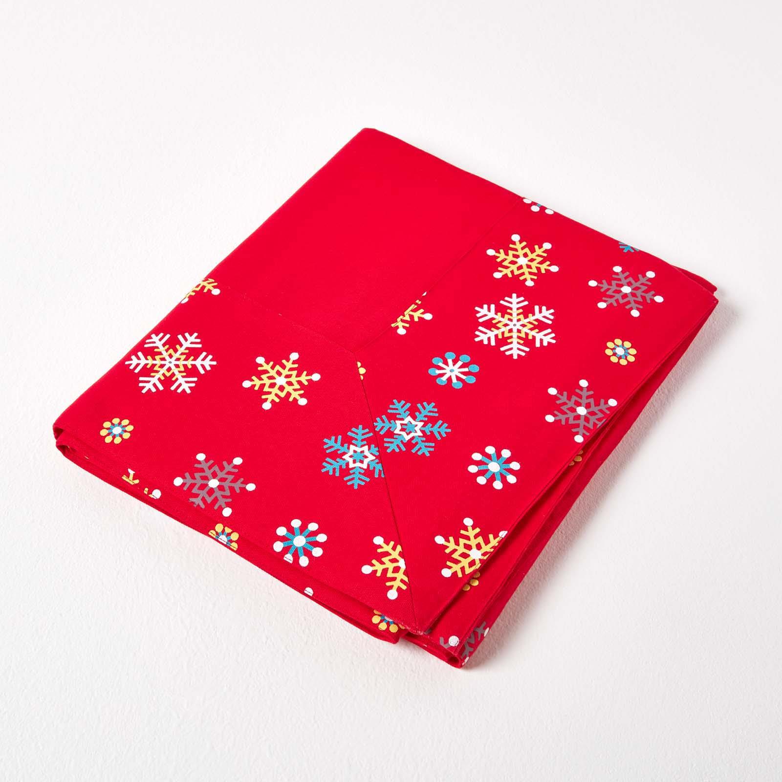 Christmas Cotton Red Snowflake Tablecloth Napkin Placemat Runner Decoration - Picture 29 of 34