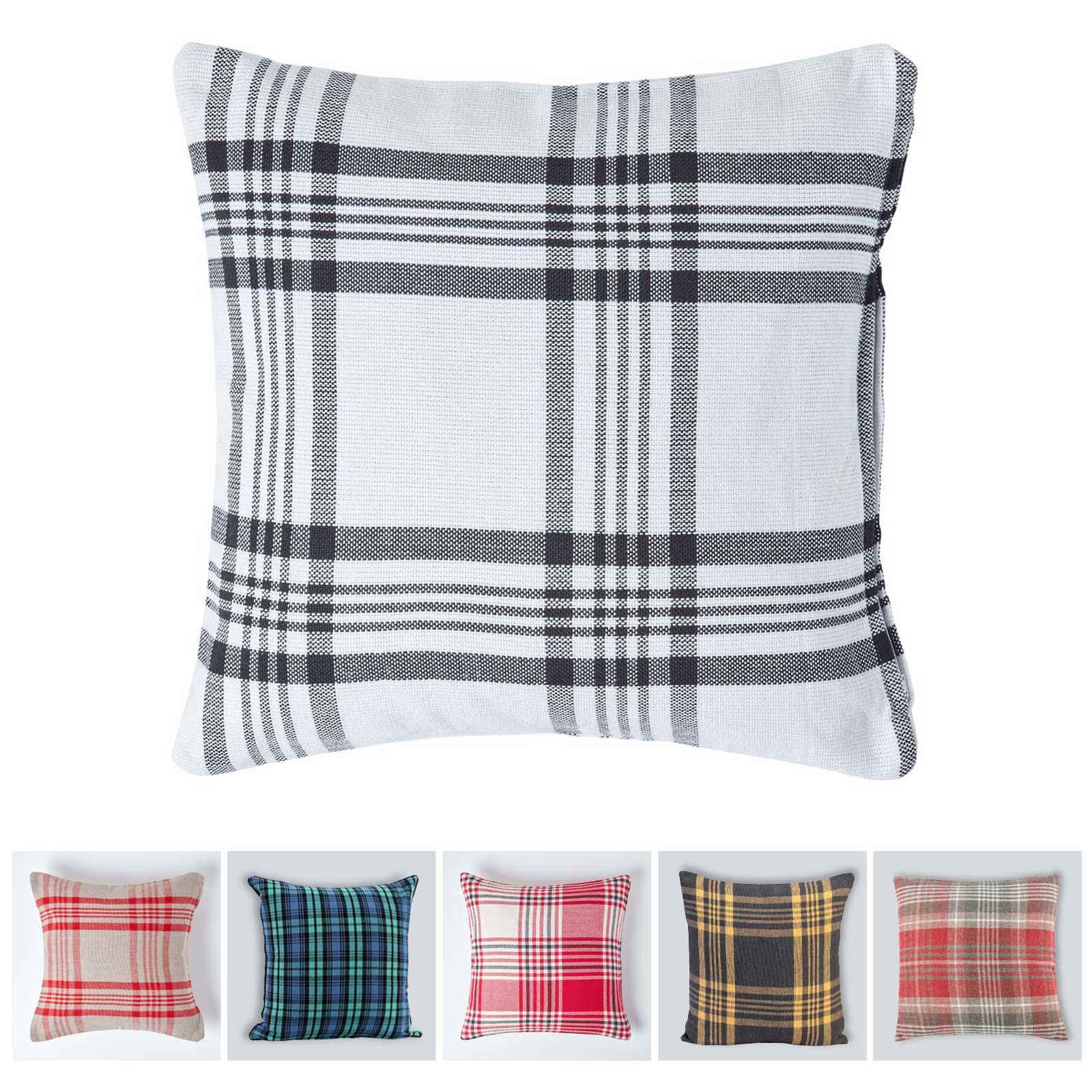 Tartan Check 100 Cotton And Polyester Sofa Or Settee Cushion
