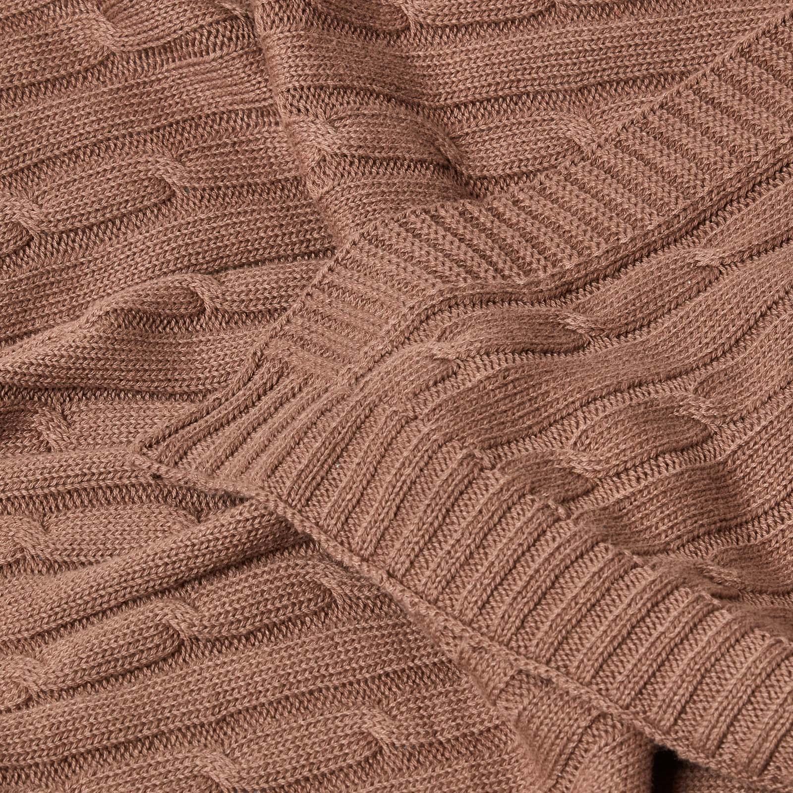 Cotton Cable Knit Throw, Blue, Grey, Green, Pink, Natural, Chocolate - Picture 6 of 65