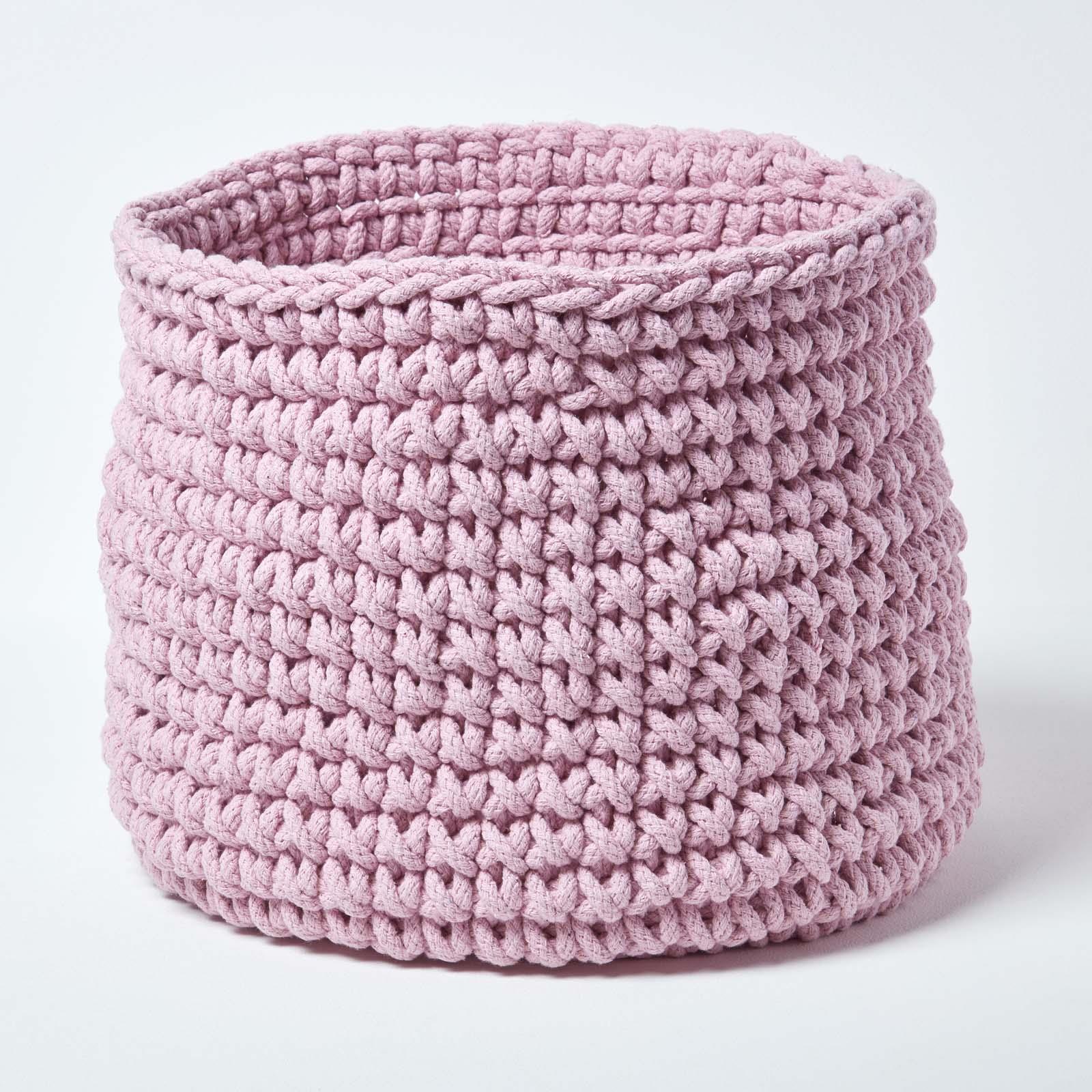 100% Cotton Round Knitted Storage Basket Books & Cloths Storage Handmade Basket - Picture 102 of 135