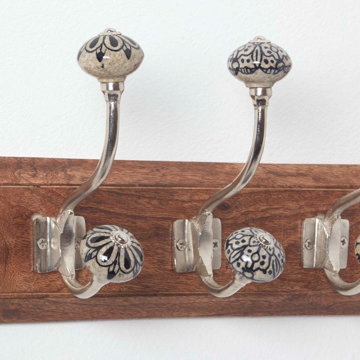 Wall Mounted Vintage style Decorative Coat Rack Hook Hangers with 2 and 4 Hooks - Picture 5 of 32