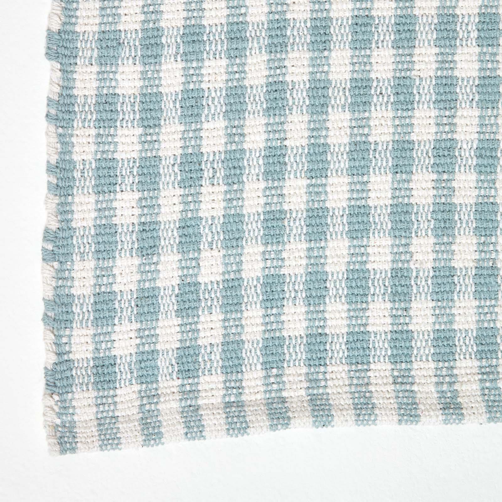 Cotton Gingham Rugs Pink Blue Beige Green Orange Carpet Kids Bath Mats - Picture 13 of 43