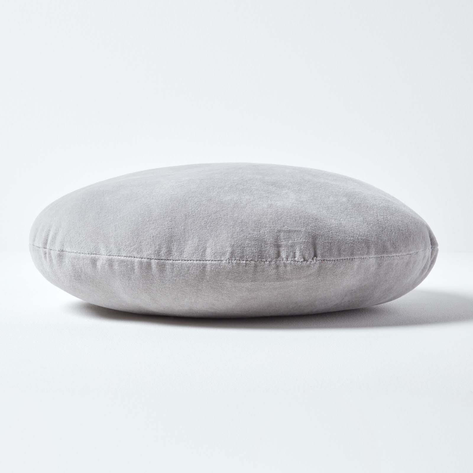 Luxury Super Soft Cotton Round Filled Plain Scatter Cushion, 40cm Diameter - Picture 16 of 26