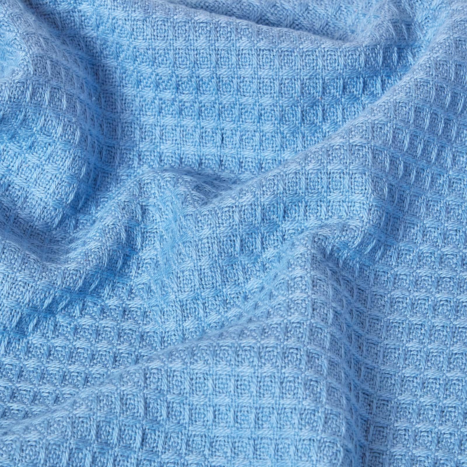 Organic Cotton Waffle Blanket/ Throw Blue, Pink, Green, Natural, White - Picture 5 of 28