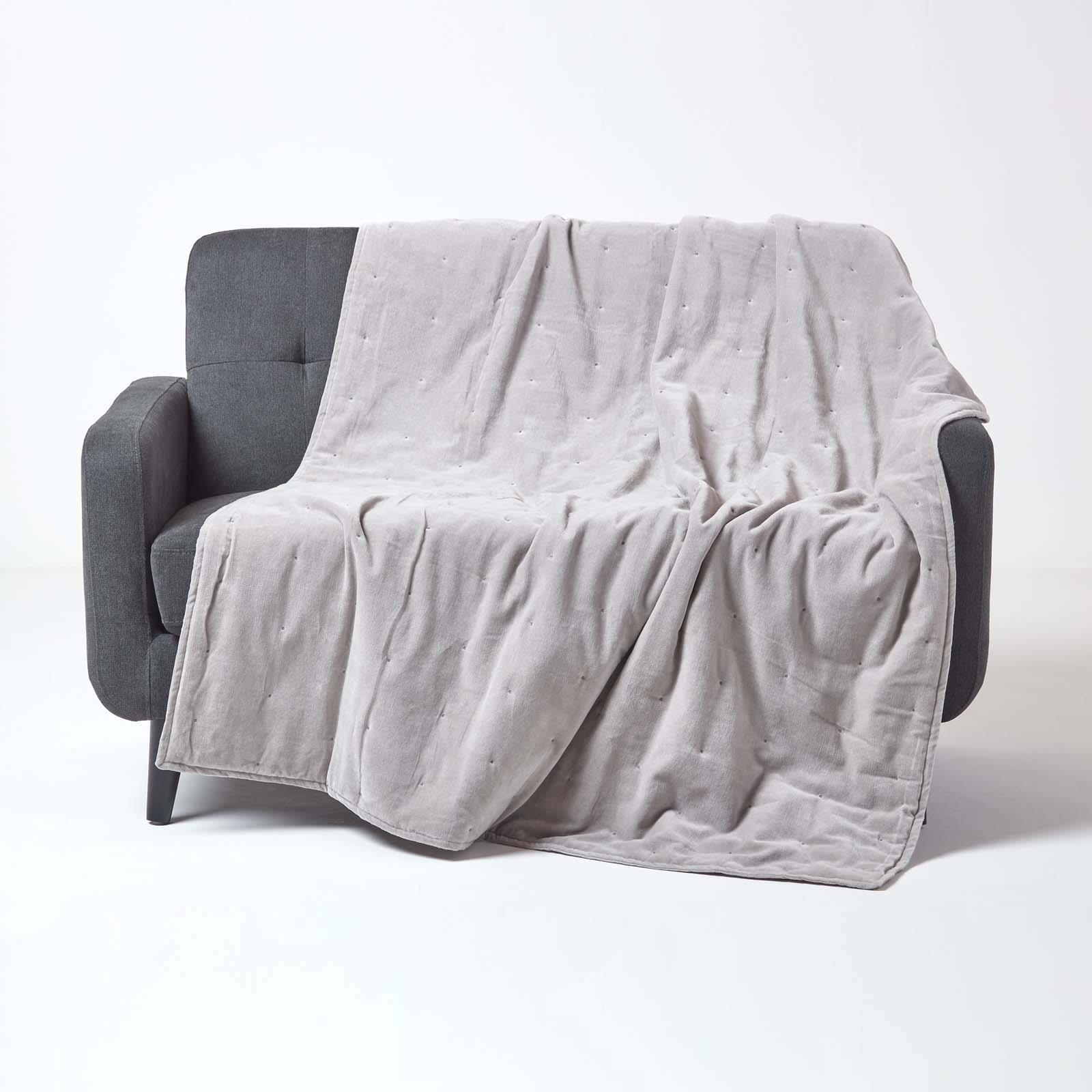 Luxurious Super Soft Cotton Velvet Woven Washable Quilted Sofa or Bed Throw - Picture 30 of 57