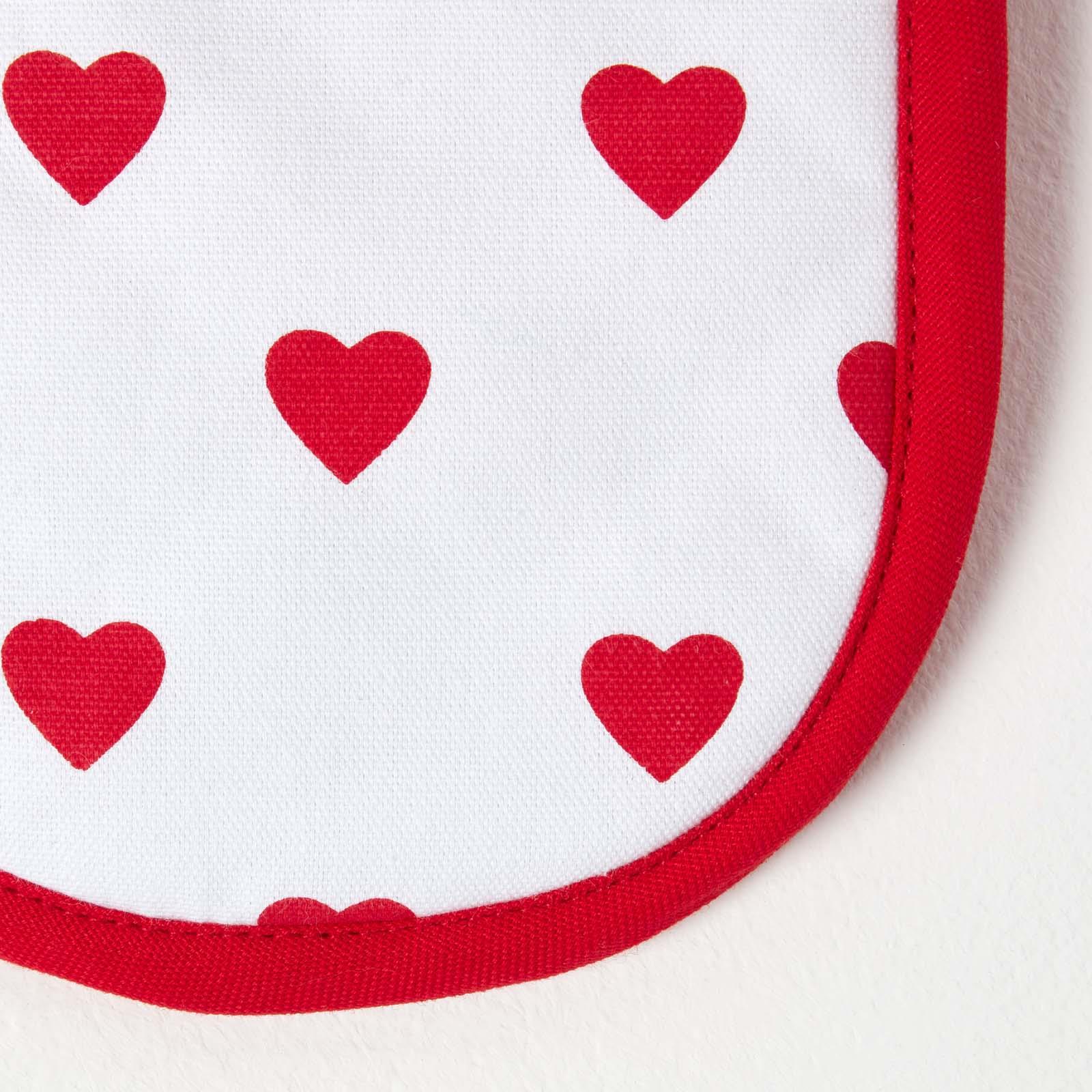 Cotton Pink And Red Hearts Kitchen Double Oven Gloves Apron Towel Pot Holder - Picture 10 of 22