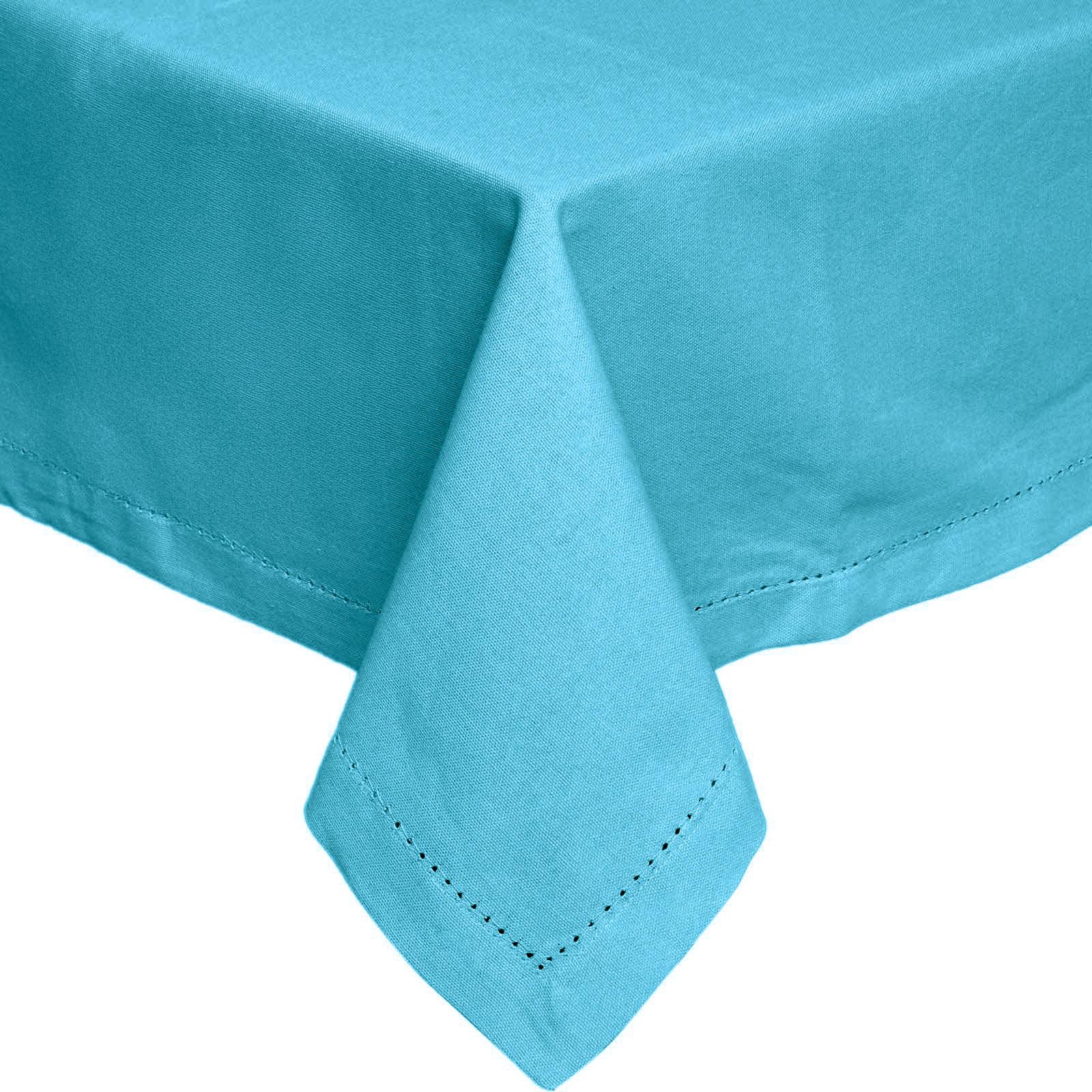 100% Cotton Plain Fabric Tablecloth Square Rectangular Round Dining Table Cover