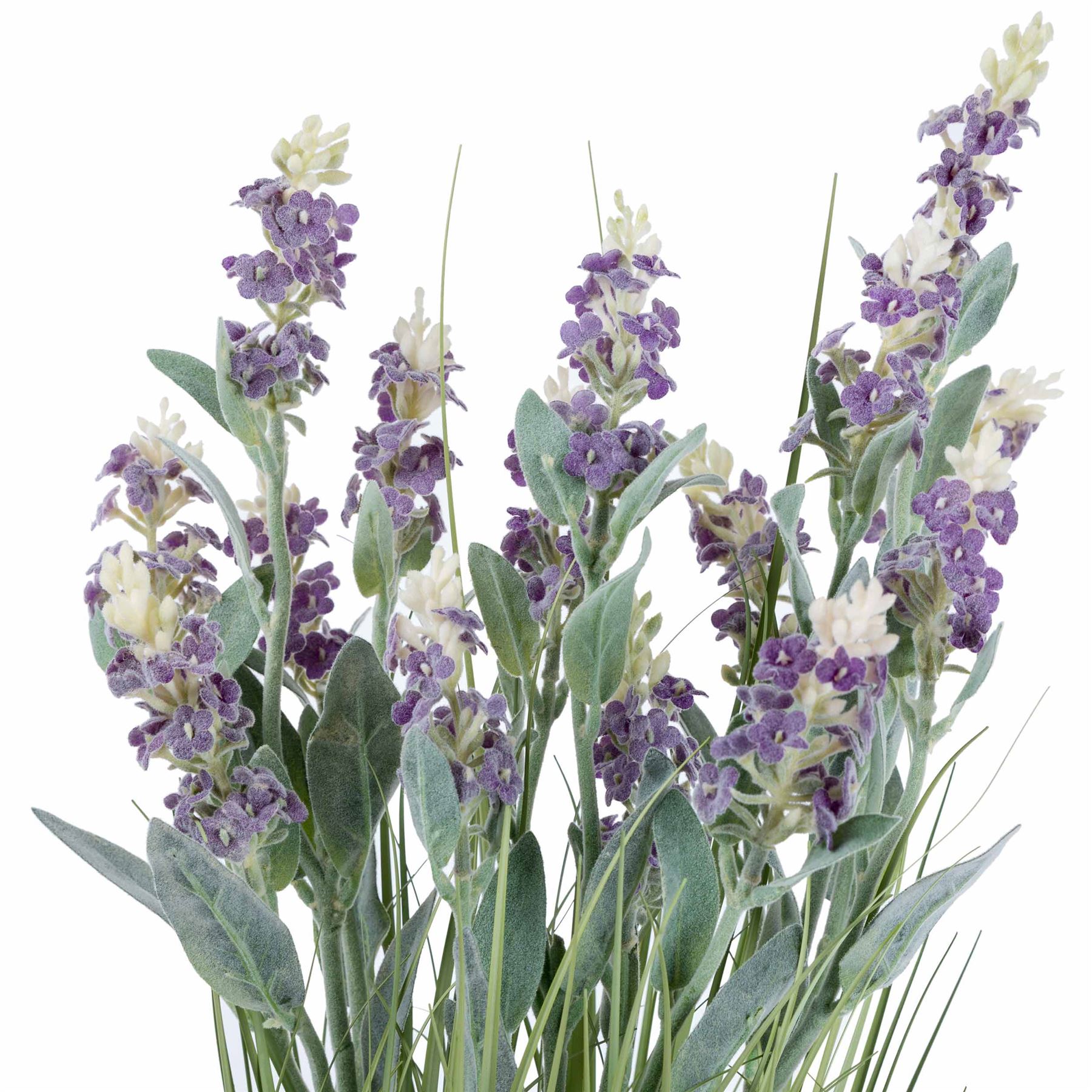 Artificial Lavender Plant with Long Realistic Leaves in Metallic