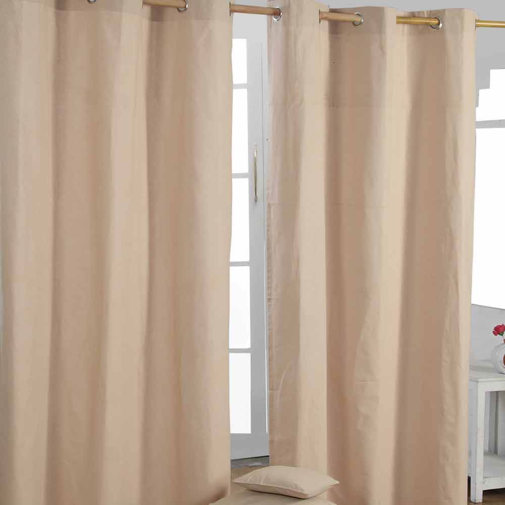 Plain Dyed Heavy Cotton Curtain Eyelet Ready Made Ring Top White, Blue, Grey - Picture 7 of 83