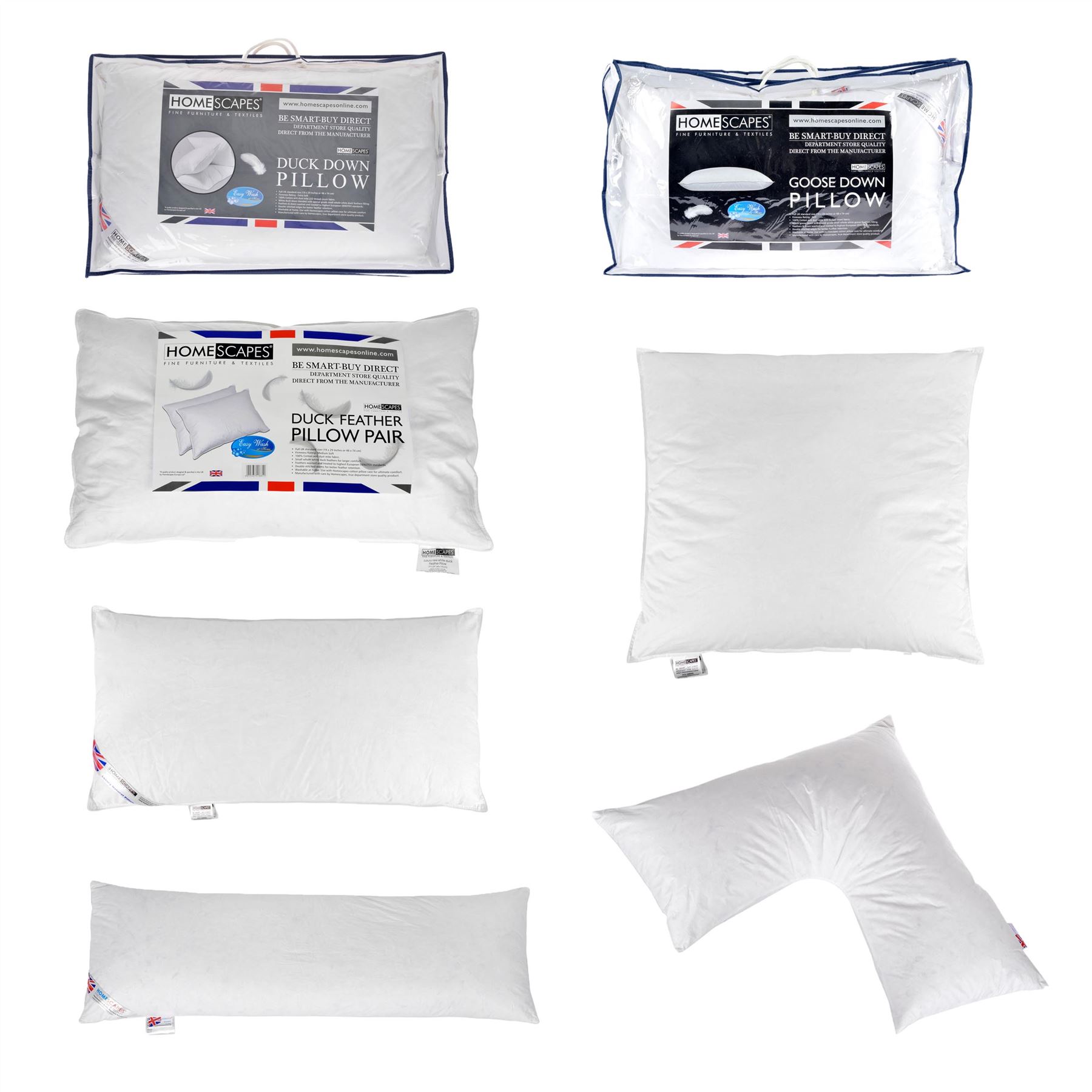 Homescapes Feather Pillows Duck Goose Duck feather and down duvet in B64