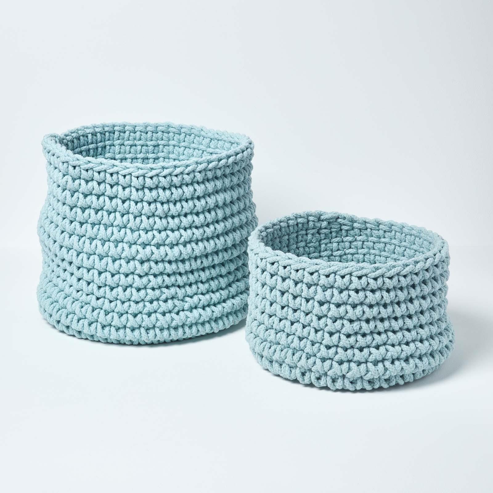 100% Cotton Round Knitted Storage Basket Books & Cloths Storage Handmade Basket - Picture 100 of 135