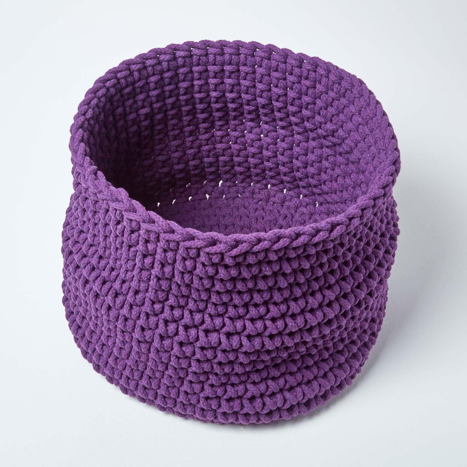 100% Cotton Round Knitted Storage Basket Books & Cloths Storage Handmade Basket - Picture 35 of 135