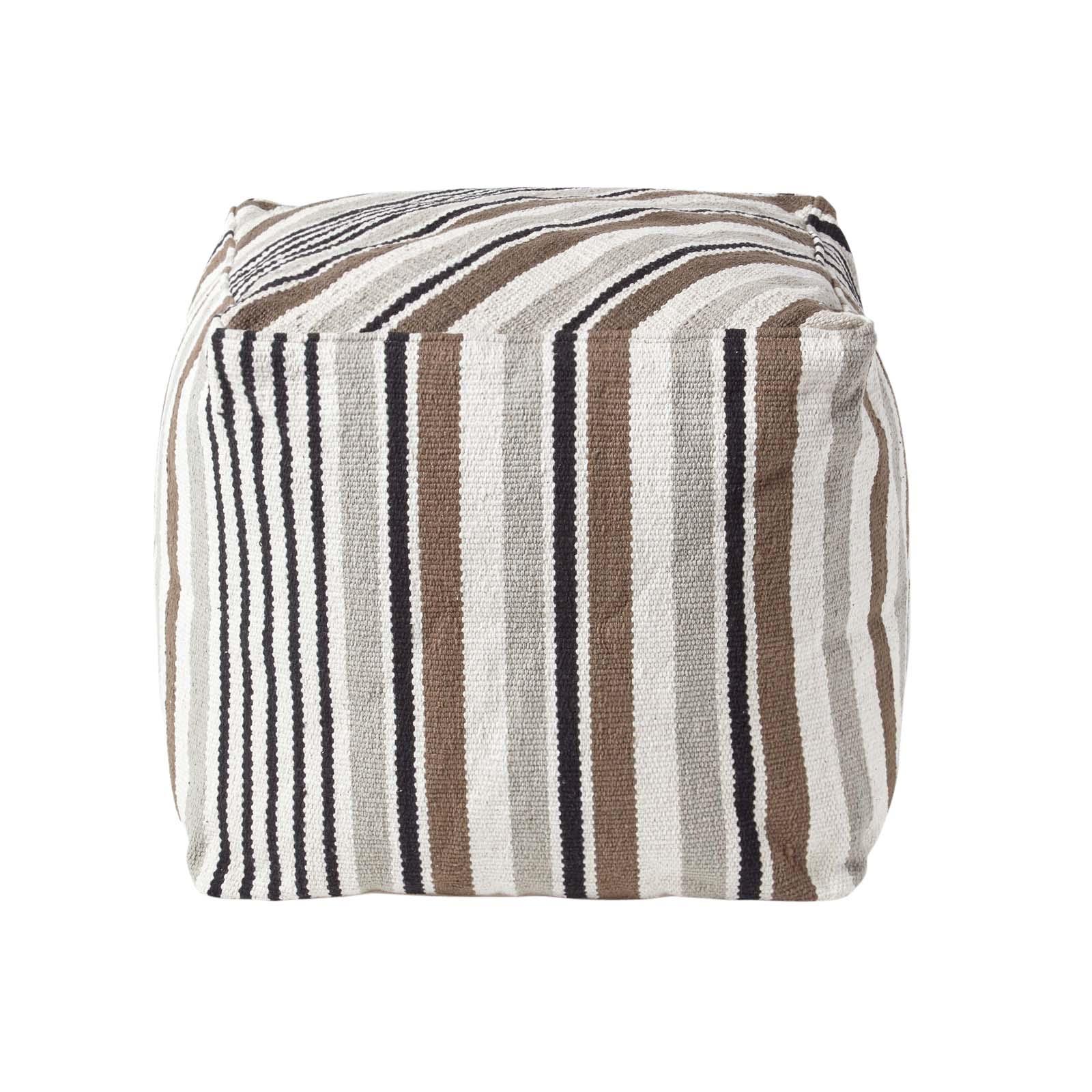 Striped Square Bean Bag Footstools Foot Rest Stool Pouffe Ottoman - Picture 17 of 26