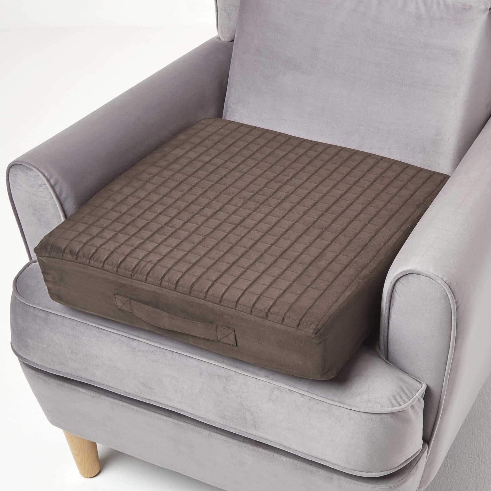 Quilted Armchair Booster Cushion with Removable Cover Firm Orthopaedic Foam - Picture 38 of 43