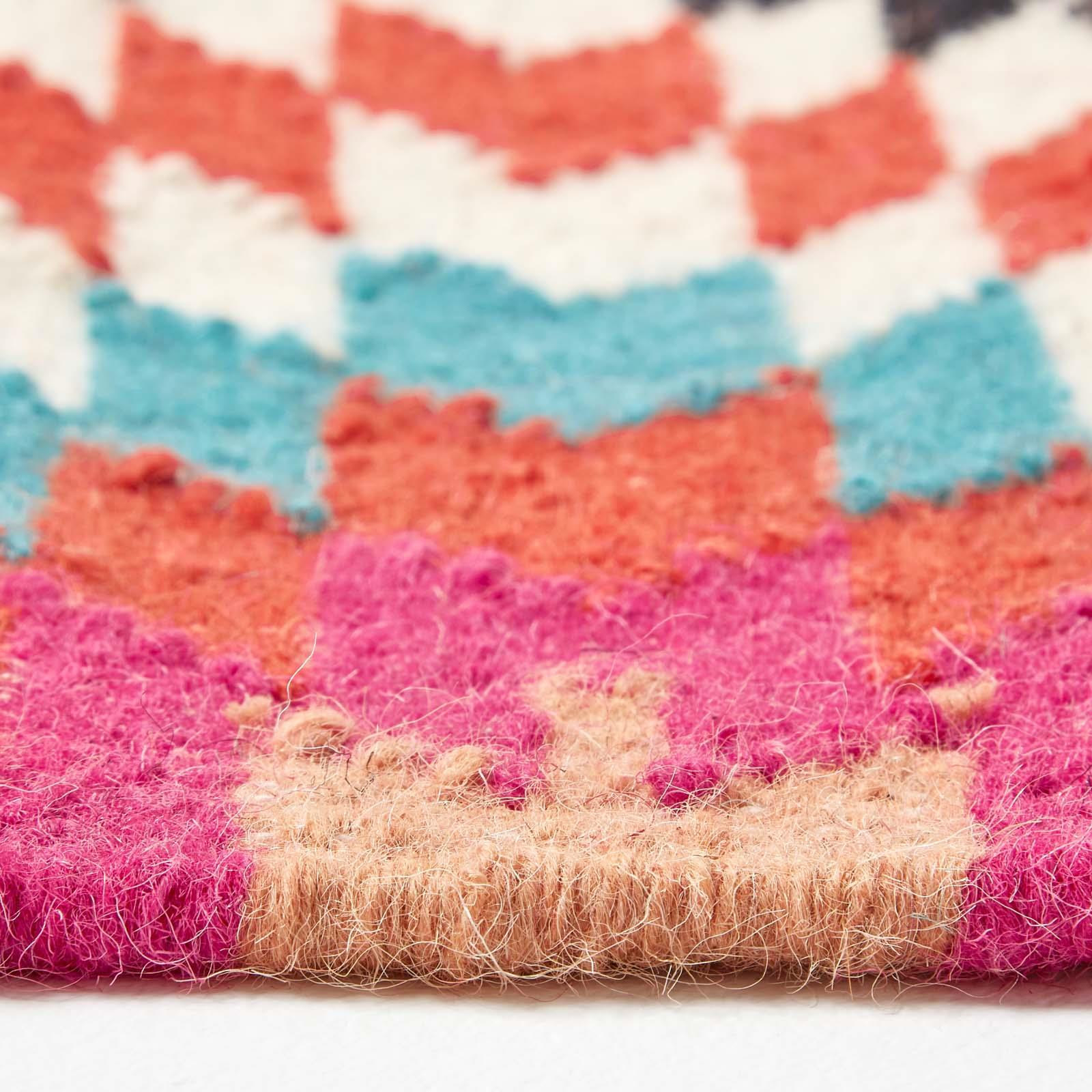 Handmade Cotton & Wool Kilim Rugs Runner Multi Coloured Geometric Diamond Carpet - Picture 63 of 64