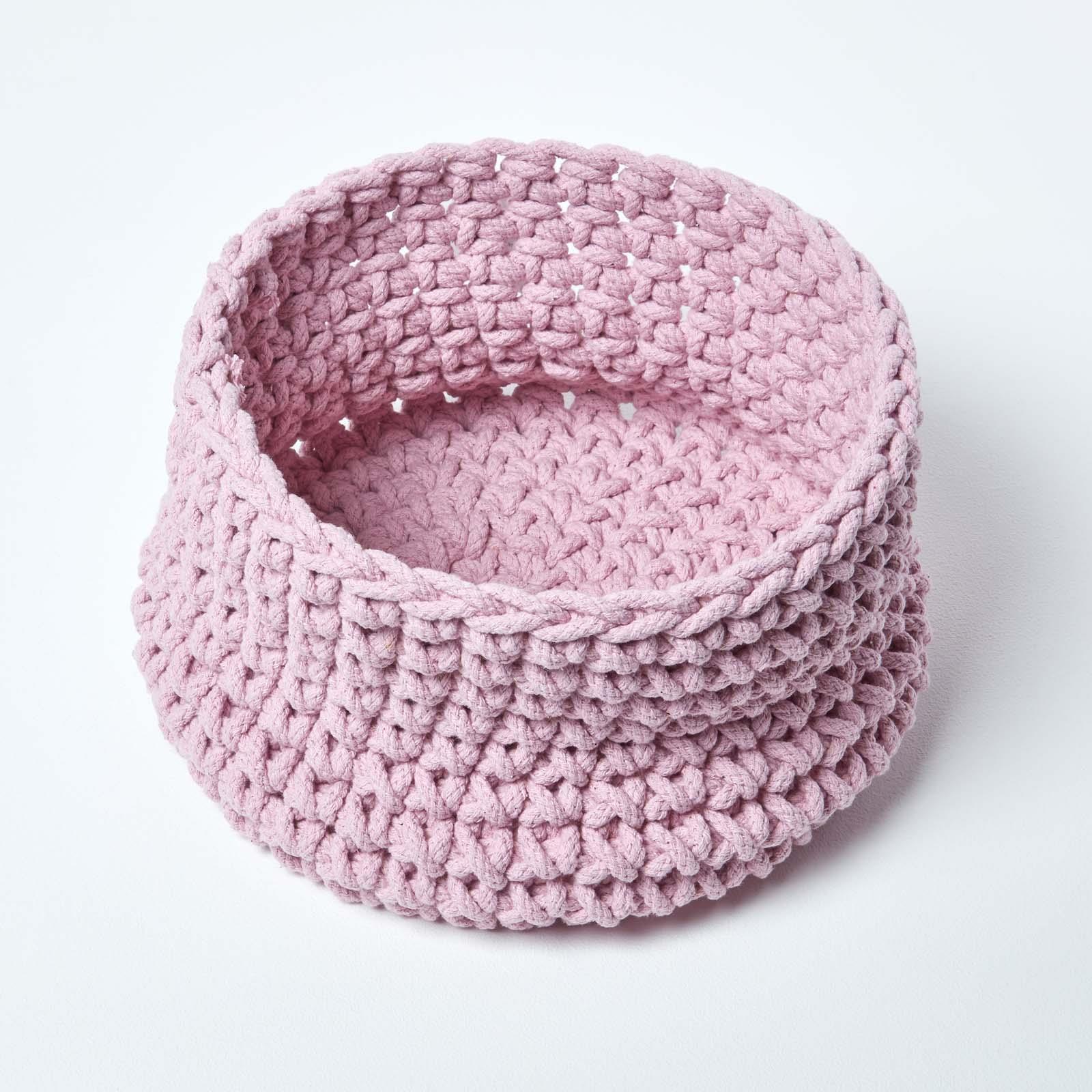 100% Cotton Round Knitted Storage Basket Books & Cloths Storage Handmade Basket - Picture 103 of 135