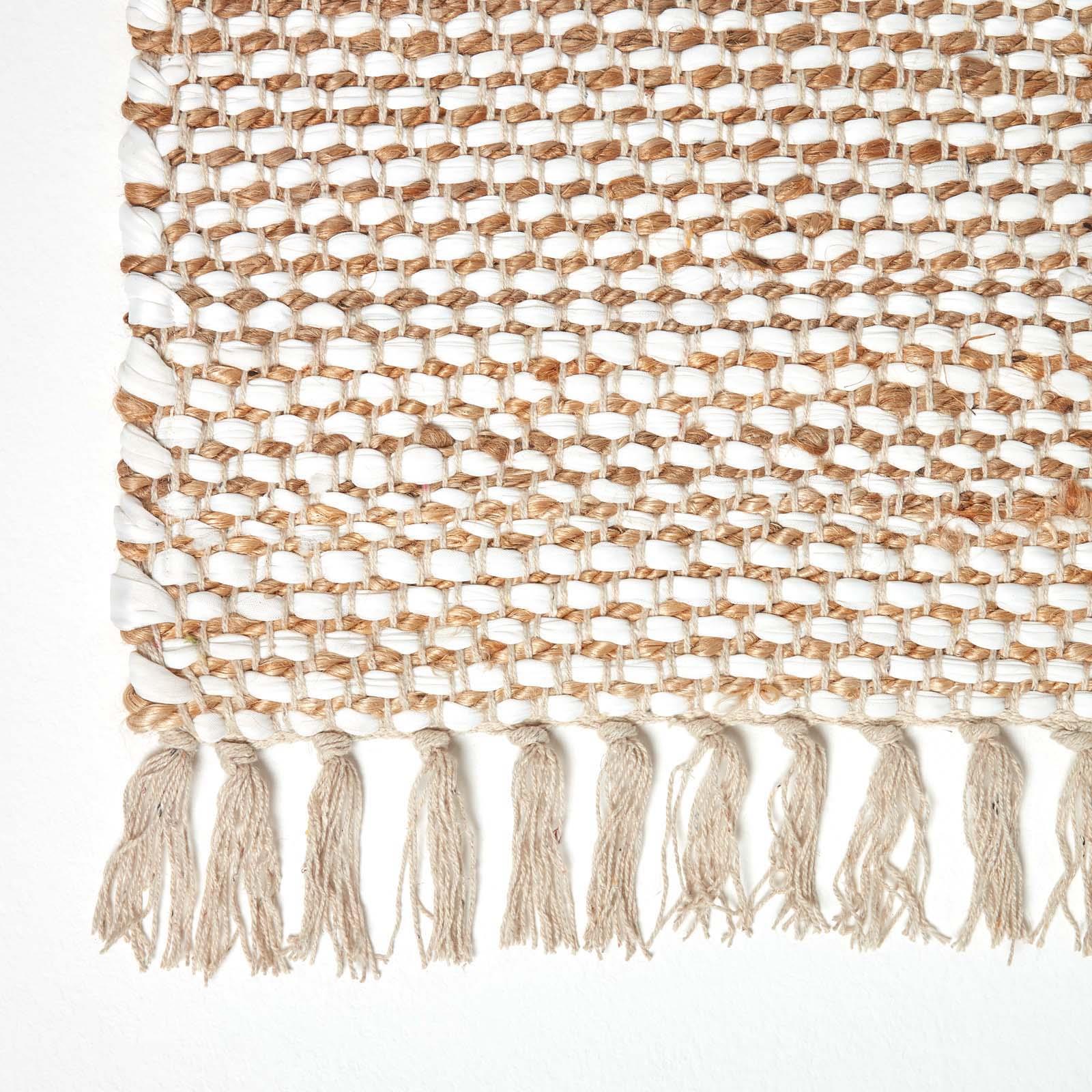 Handwoven Geometric & Checked Pattern Contemorary Style Cotton Hallway Runner - Picture 9 of 36