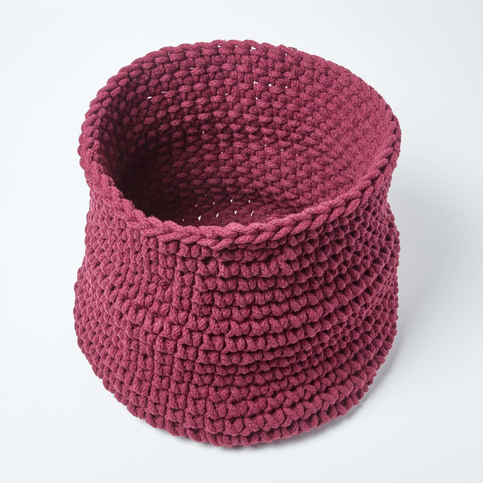 100% Cotton Round Knitted Storage Basket Books & Cloths Storage Handmade Basket - Picture 111 of 135