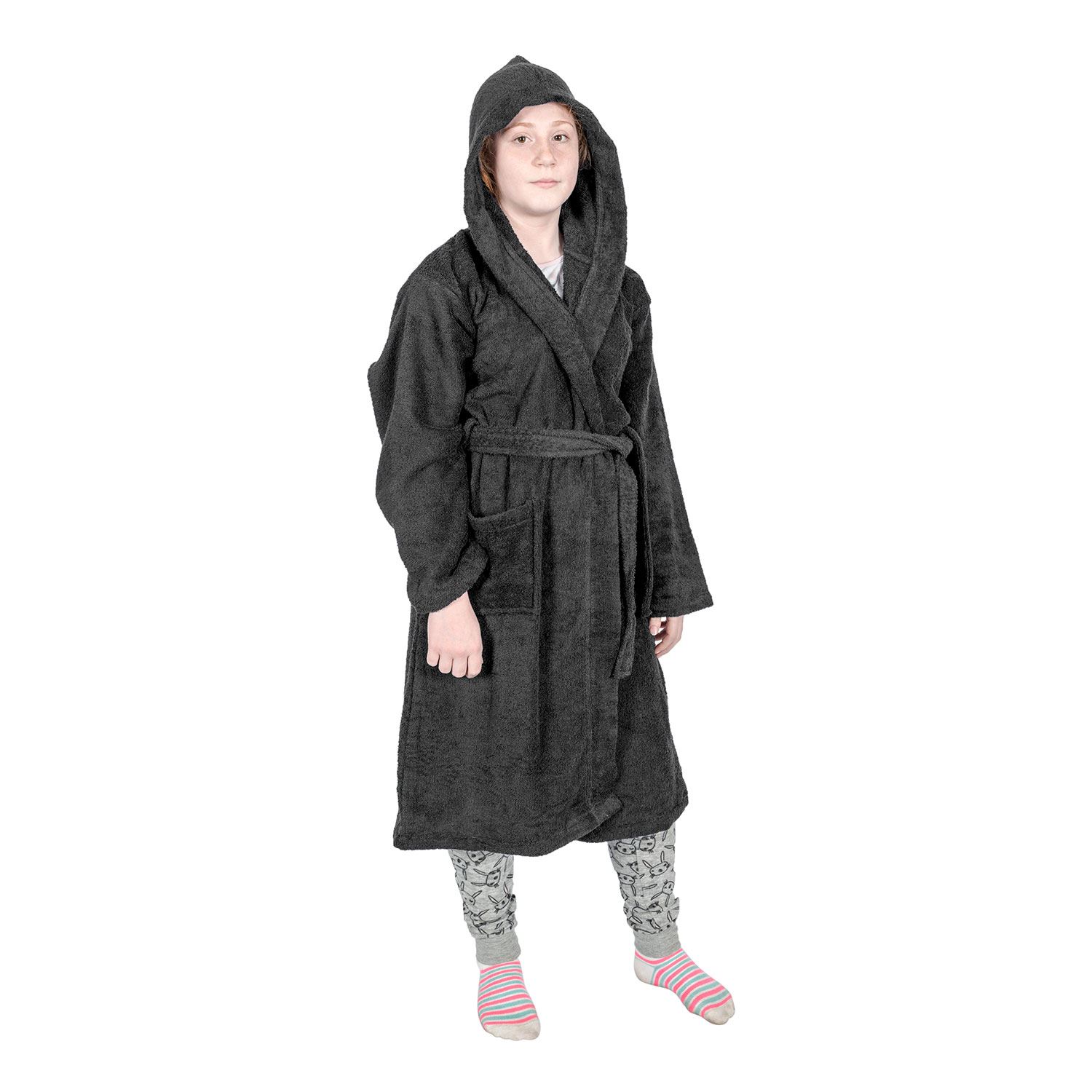 Kids Boys Girls Bath Robe Hooded Dressing Gown Egyptian Cotton Terry