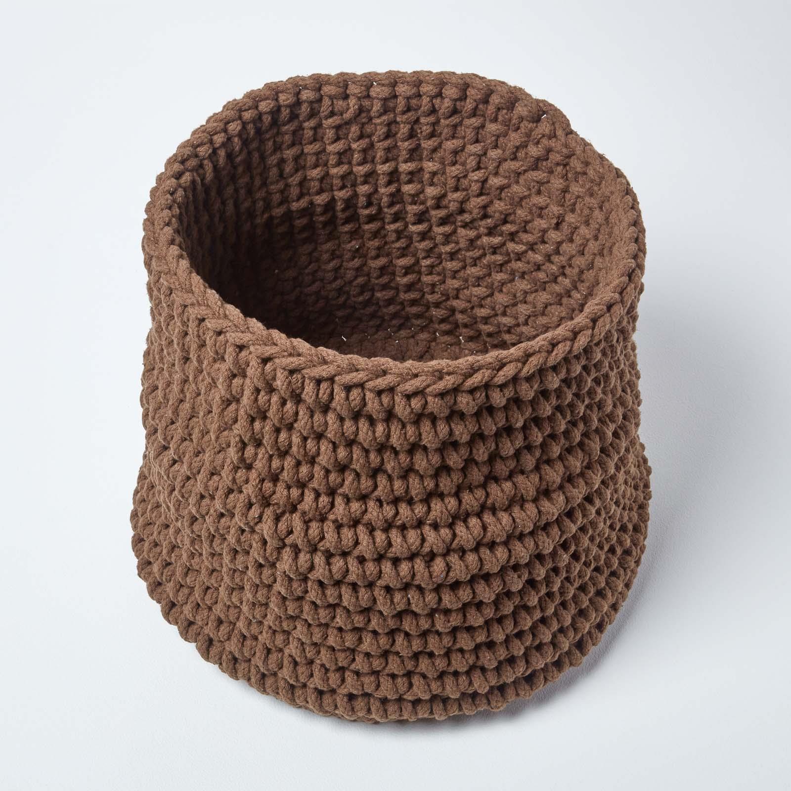 100% Cotton Round Knitted Storage Basket Books & Cloths Storage Handmade Basket - Picture 21 of 135