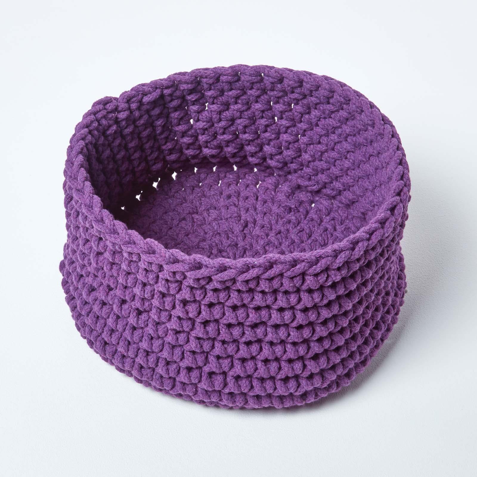 100% Cotton Round Knitted Storage Basket Books & Cloths Storage Handmade Basket - Picture 34 of 135