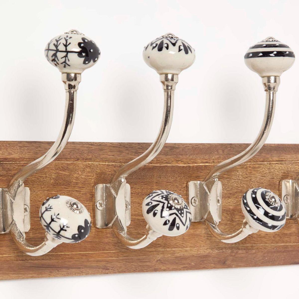 Wall Mounted Vintage style Decorative Coat Rack Hook Hangers with 2 and 4 Hooks - Picture 7 of 32