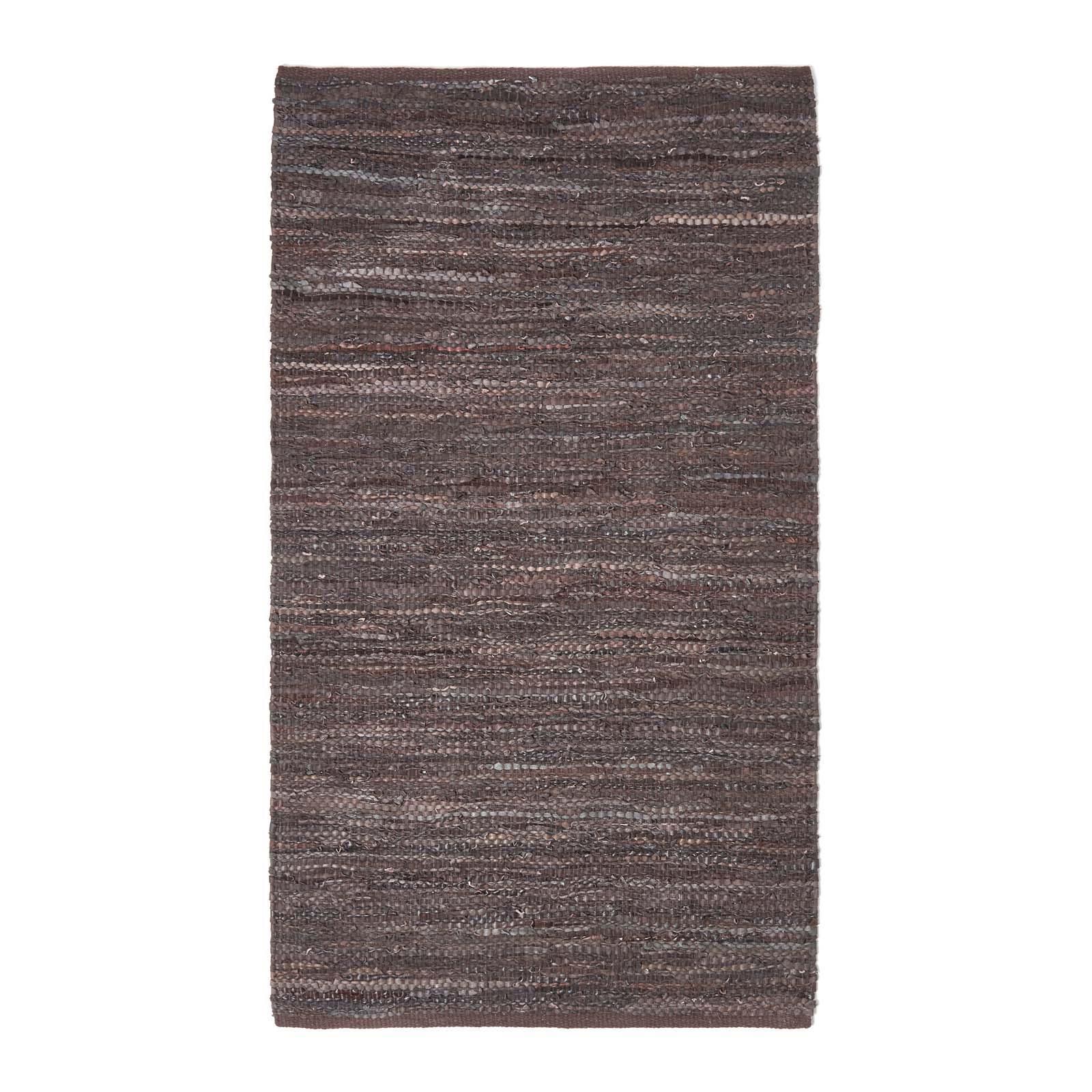 Denver Leather Woven Rugs Black and Chocolate, Modern, Rectangle - Picture 11 of 22