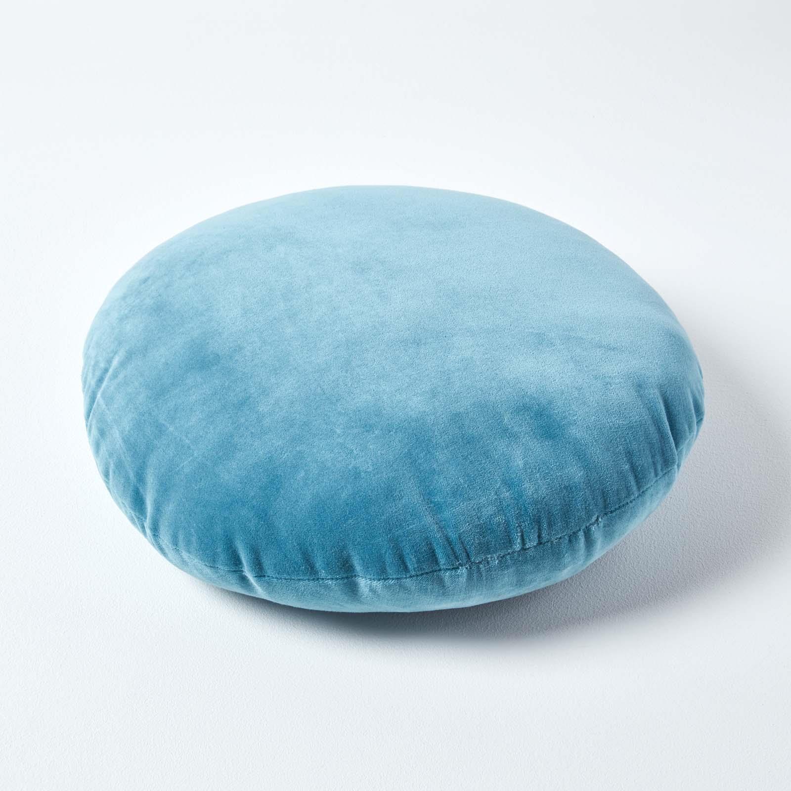 Luxury Super Soft Cotton Round Filled Plain Scatter Cushion, 40cm Diameter - Picture 4 of 26