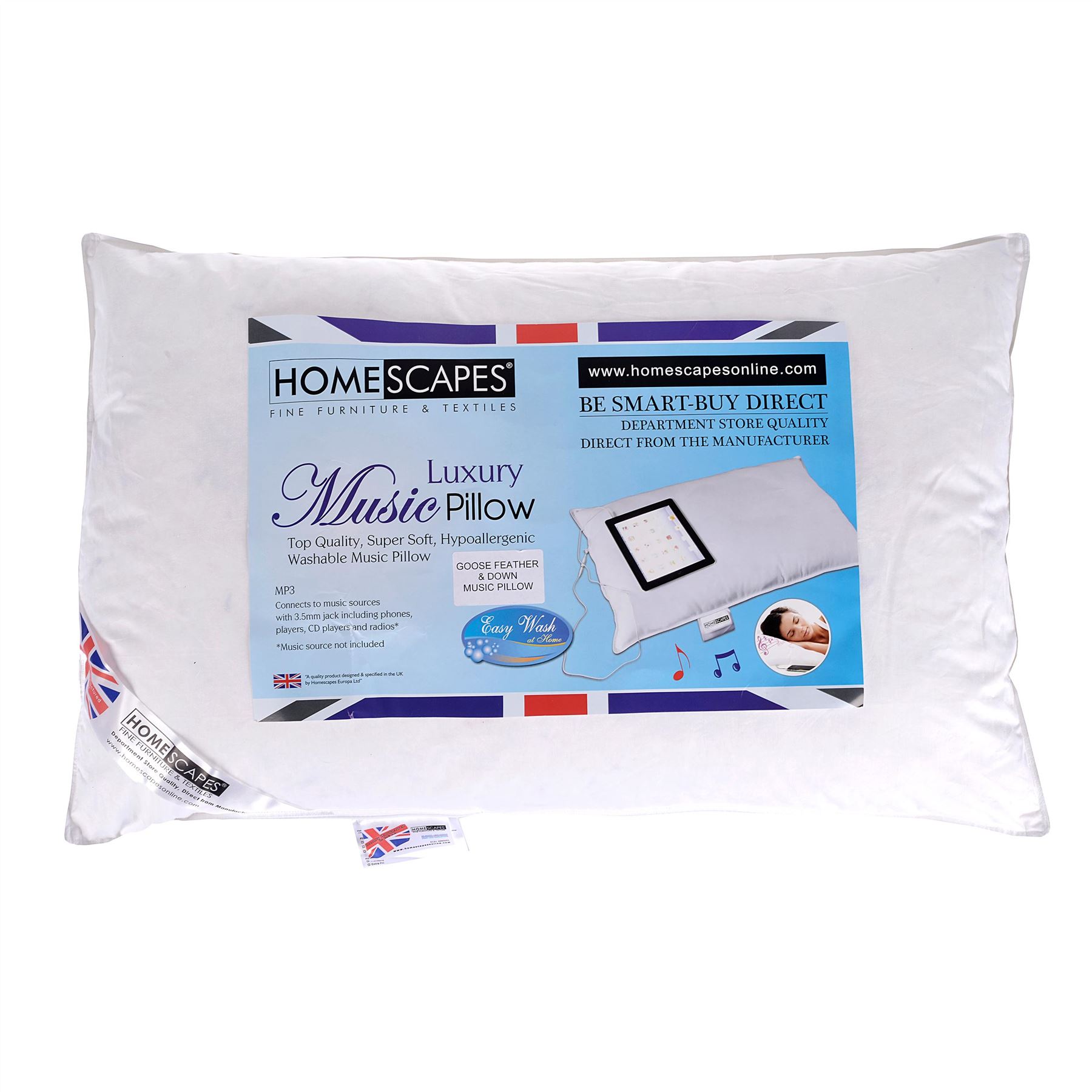 100% Super Microfibre Music Pillow Soft or Firm Hotel Quality Washable Pillow - Picture 7 of 7