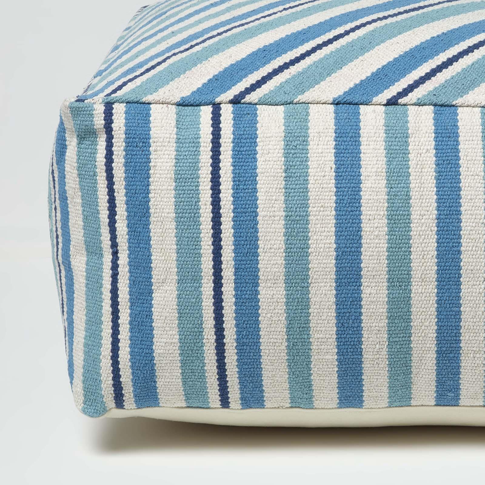 Striped Square Bean Bag Footstools Foot Rest Stool Pouffe Ottoman - Picture 15 of 26
