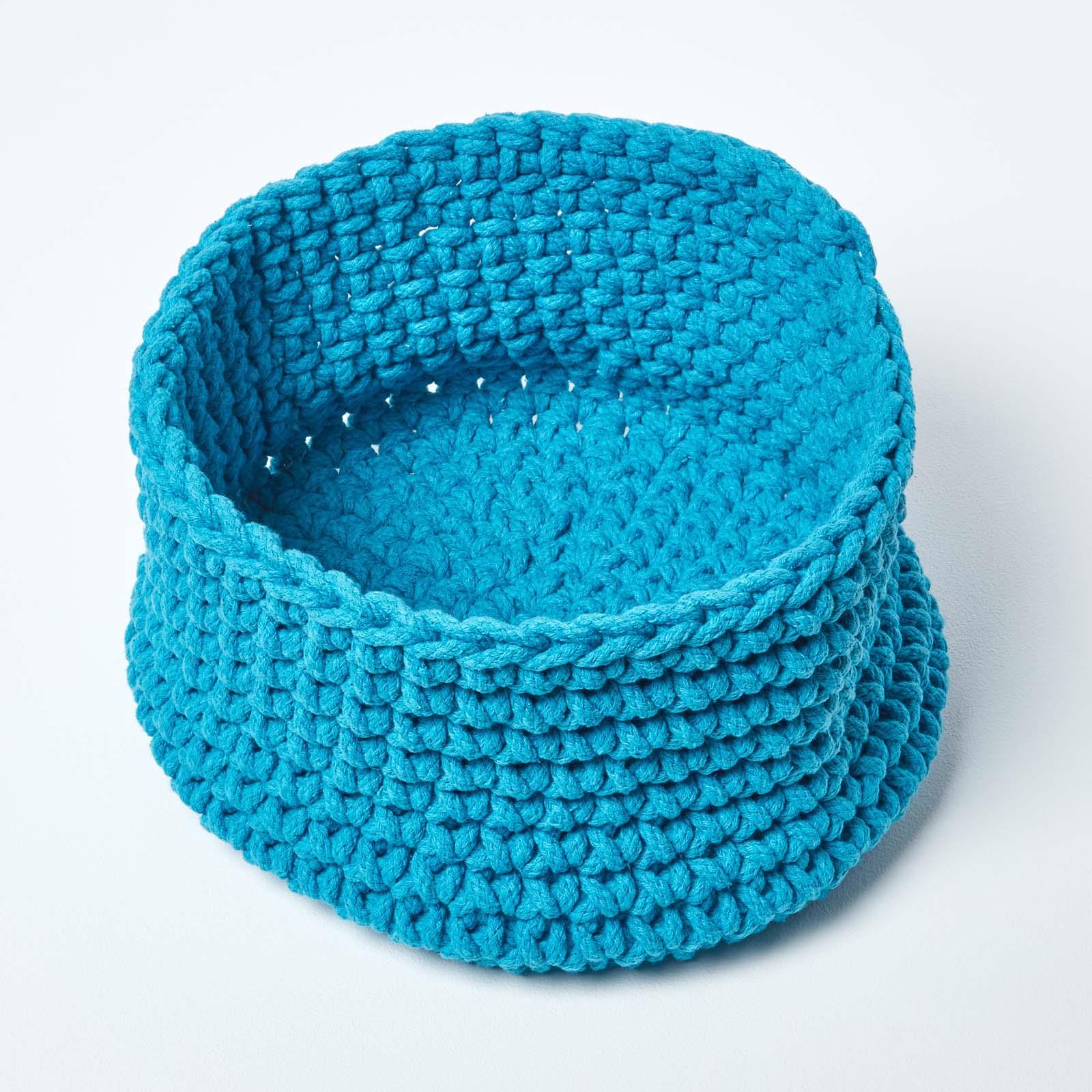 100% Cotton Round Knitted Storage Basket Books & Cloths Storage Handmade Basket - Picture 124 of 135