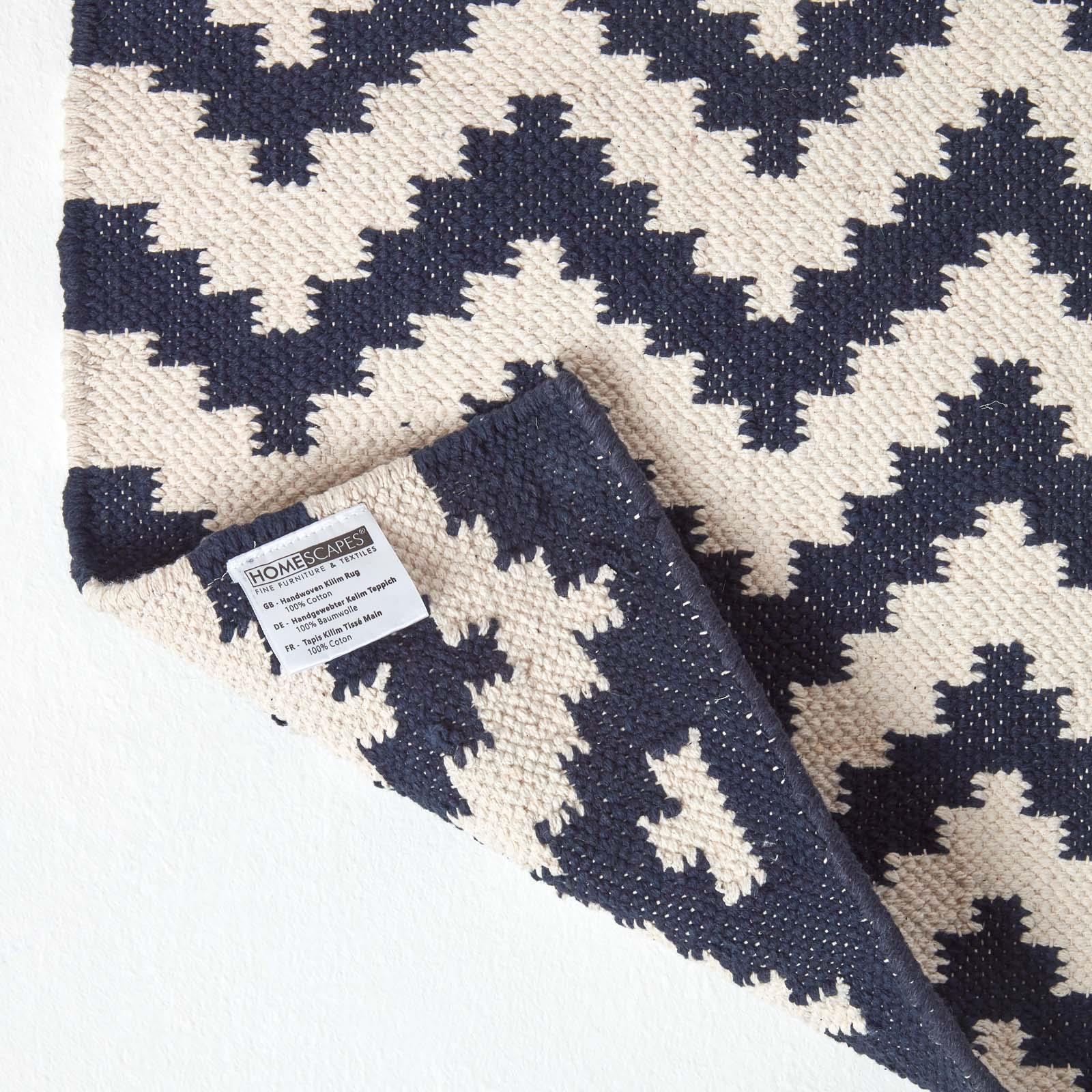 Handmade Cotton & Wool Kilim Rugs Runner Multi Coloured Geometric Diamond Carpet - Picture 22 of 64