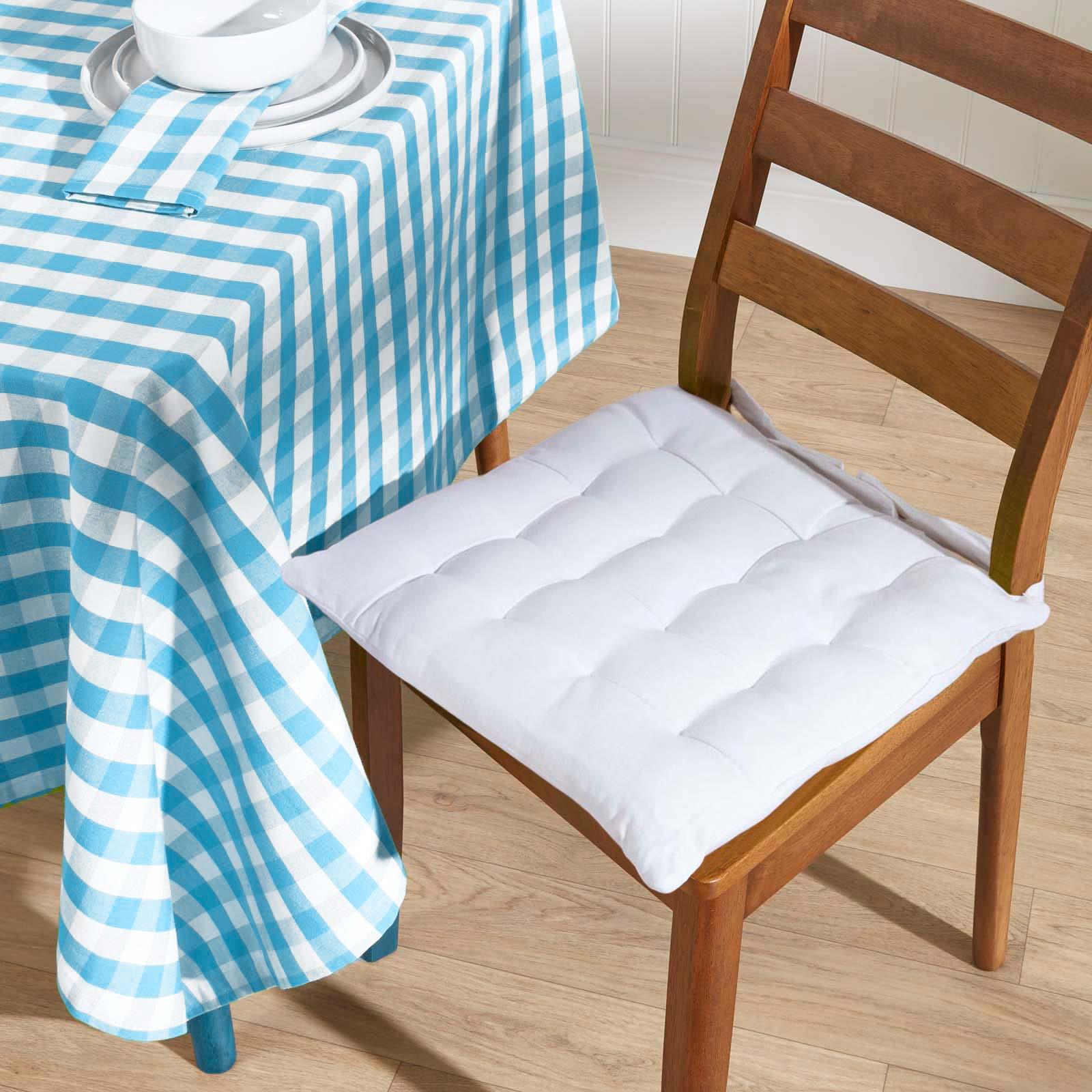 Block Check Tablecloth 100% Cotton Matching With Placemats, Napkins and Seat Pad - Picture 6 of 25