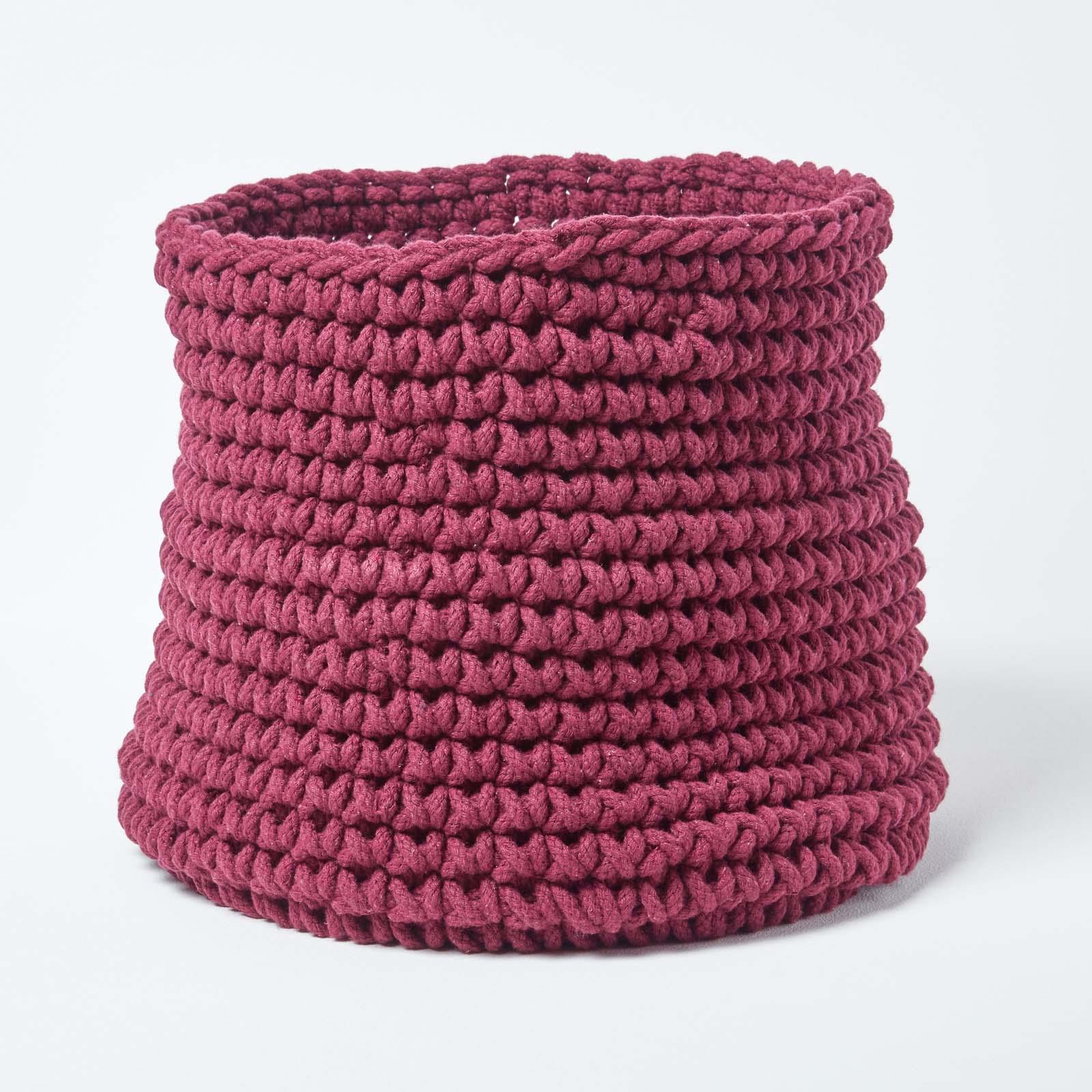 100% Cotton Round Knitted Storage Basket Books & Cloths Storage Handmade Basket - Picture 109 of 135
