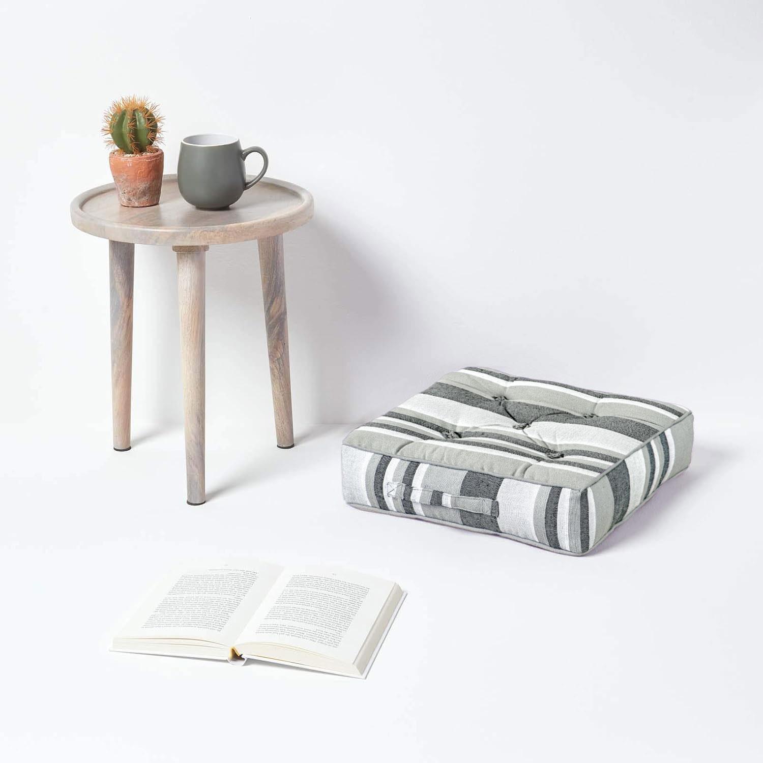Morocco Striped Floor Cushion Outdoor Garden Dining Booster Seat Pads Square - Picture 33 of 49