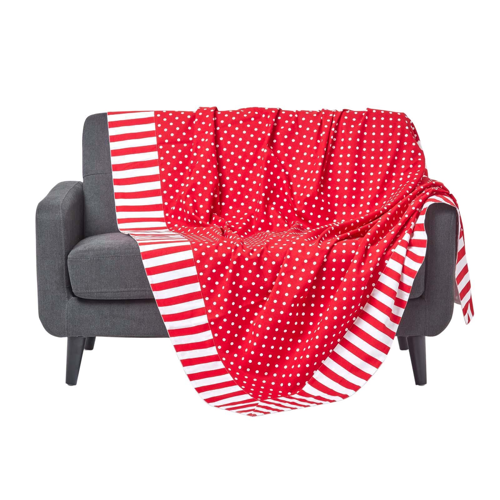 Cotton Pink Heart Decorative Sofa Throw, Red Polka Dots, Blue Stars and Stripes - Picture 23 of 55