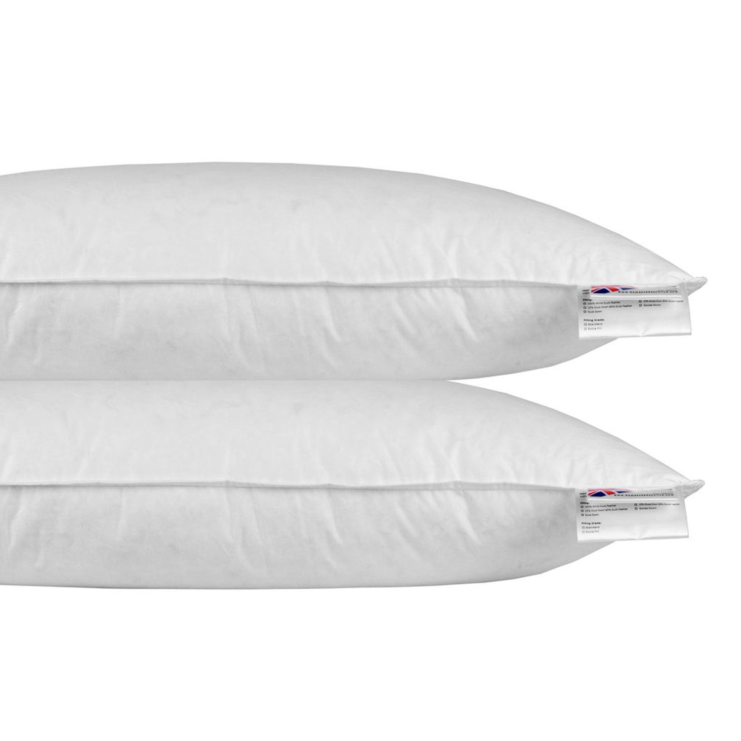 Continental European Size Duck Feather Single & Pillow Pair - 100% Cotton Casing - Picture 6 of 21