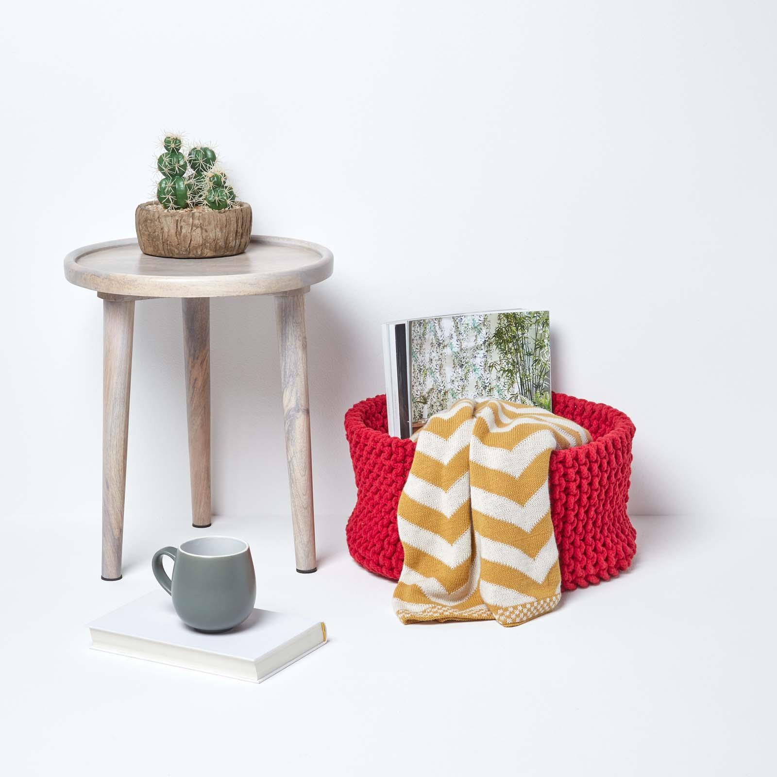100% Cotton Round Knitted Storage Basket Books & Cloths Storage Handmade Basket - Picture 120 of 135