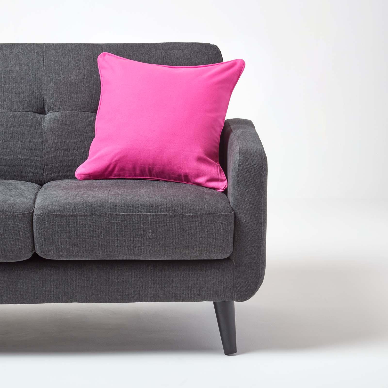 Homescapes 100 Cotton Plain Cushion Covers Square Rectangular Washable