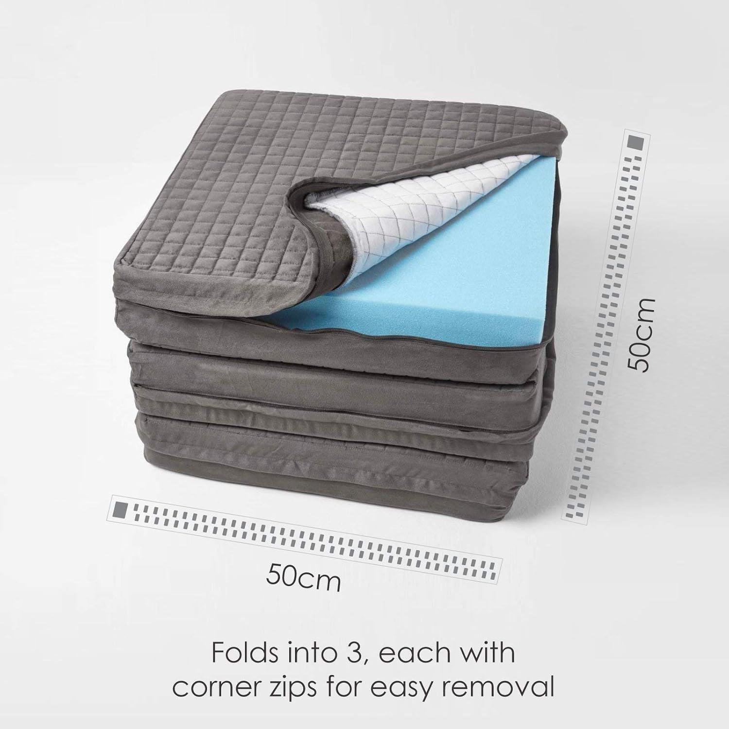 3 Seater Quilted Orthopaedic Booster Cushion Cover with Zip - Picture 47 of 50