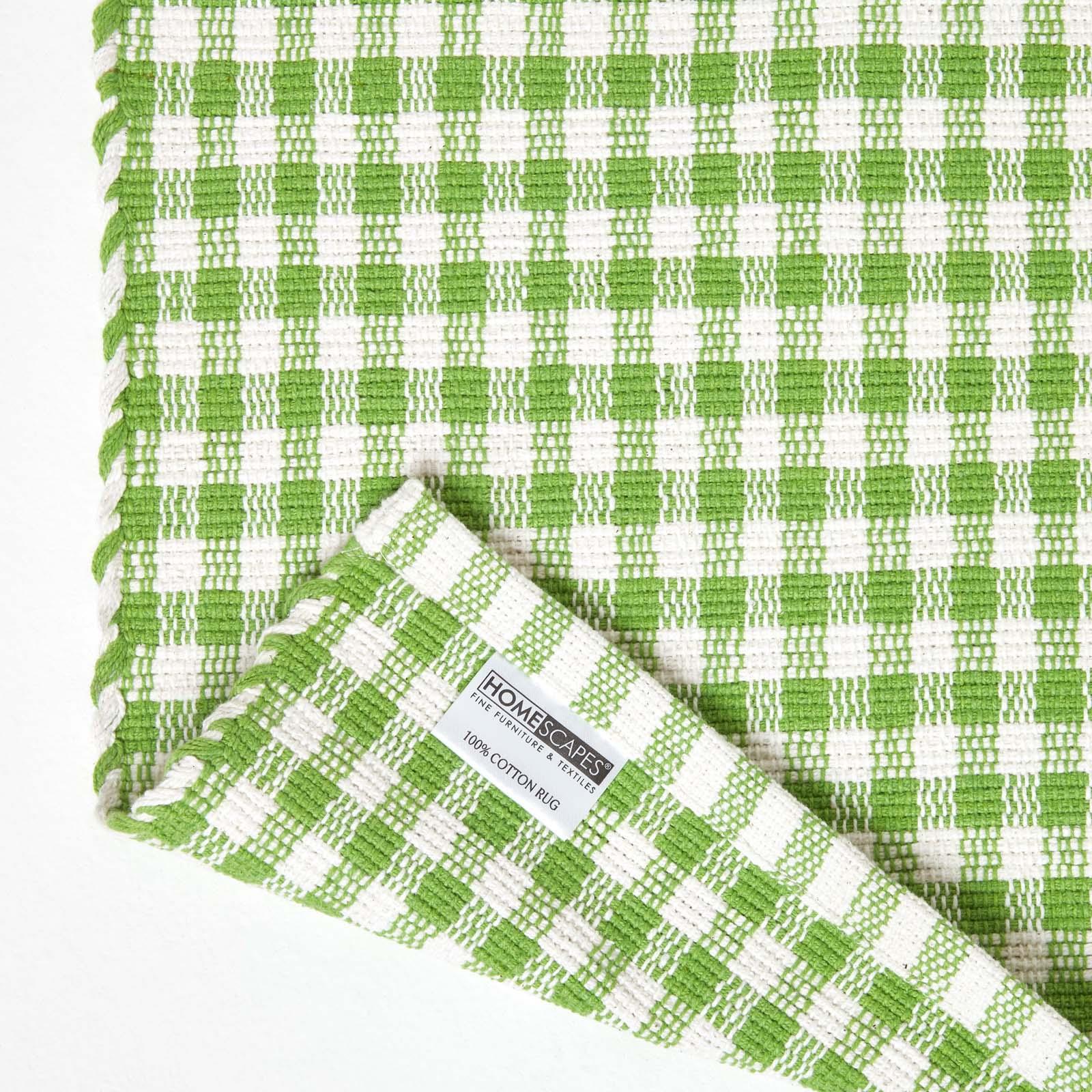 Cotton Gingham Rugs Pink Blue Beige Green Orange Carpet Kids Bath Mats - Picture 22 of 43