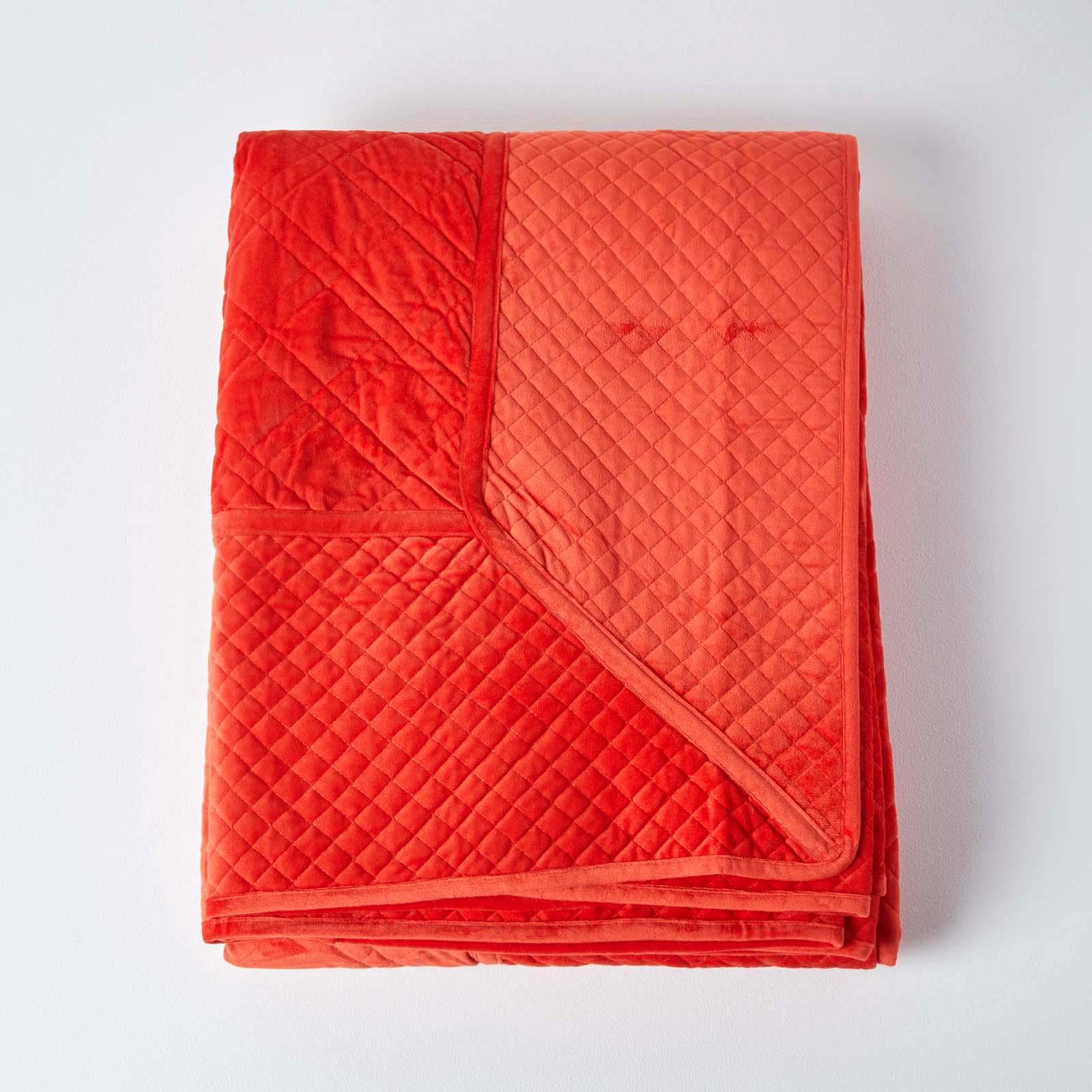 Quilted Velvet Bedspread Geometric Bed Throw Super Soft Coverlet Quilt Blanket - Picture 31 of 35